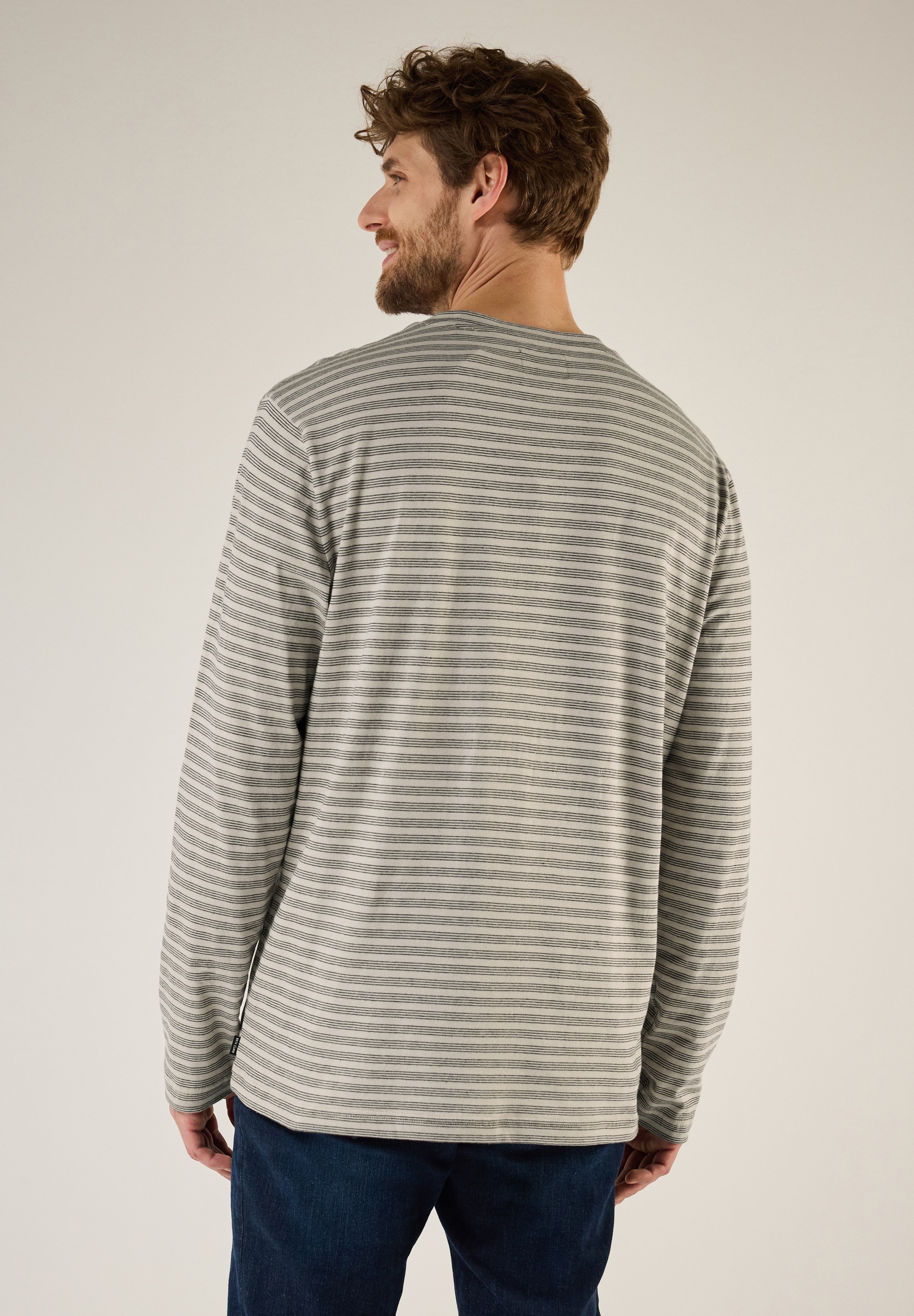 STREET ONE MEN Langarmshirt, aus reiner Baumwolle