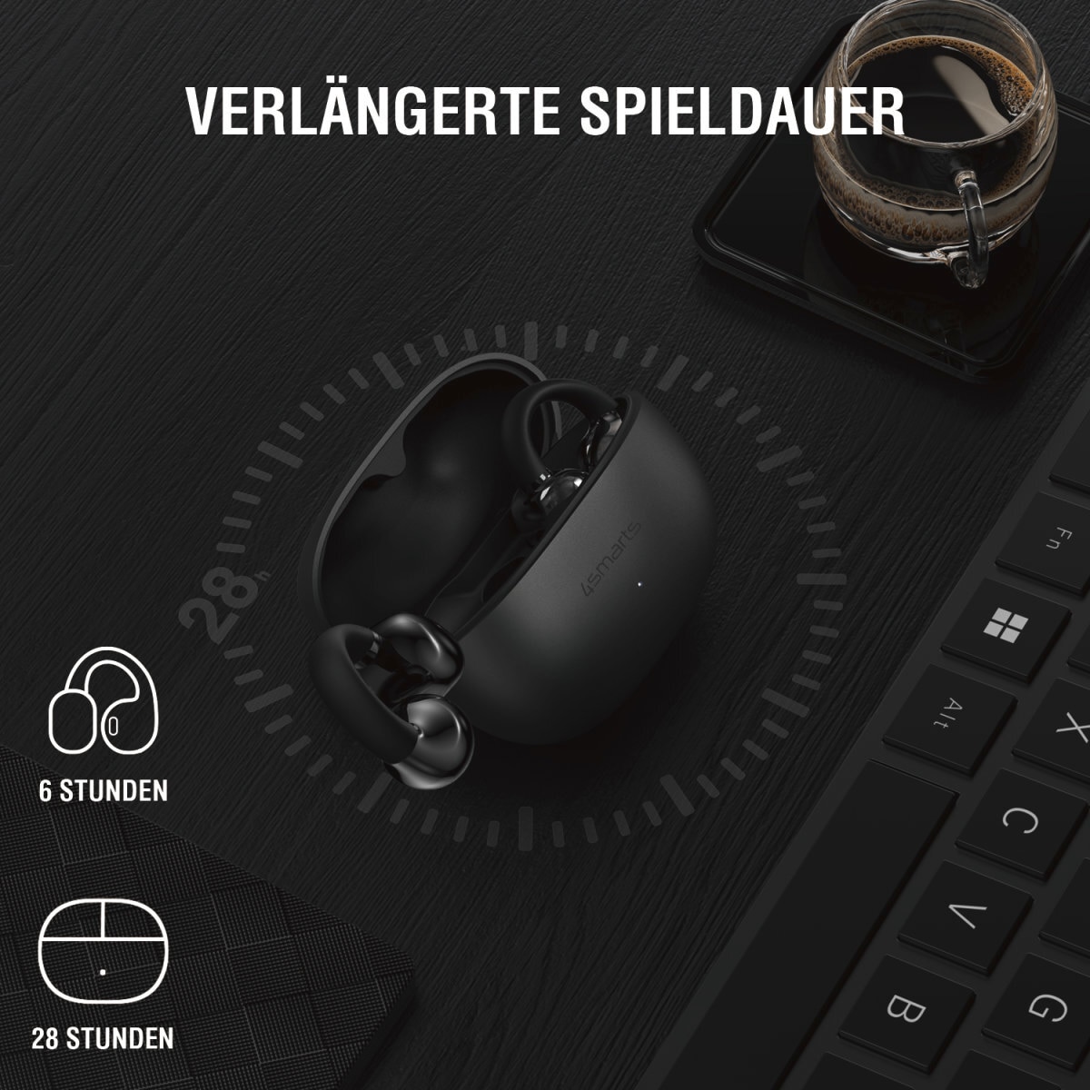 4smarts Open-Ear-Kopfhörer »OWS Wireless Headset SkyBuds Clip«, A2DP Bluetooth, Freisprechfunktion