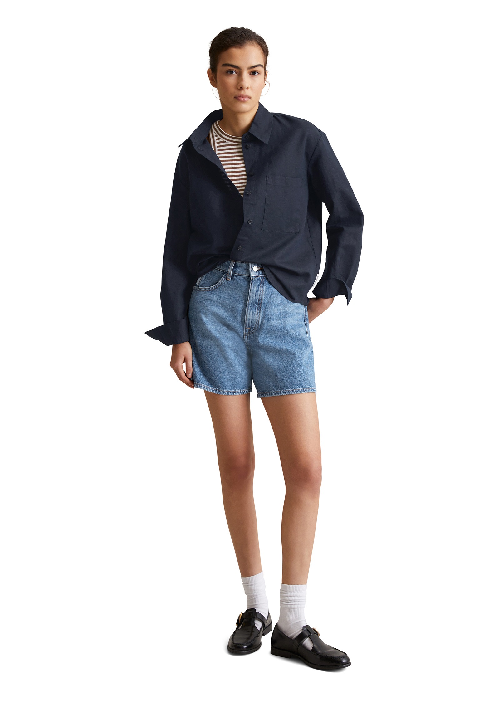 Marc O'Polo DENIM Langarmbluse »aus Leinen-Baumwolle-Mix«