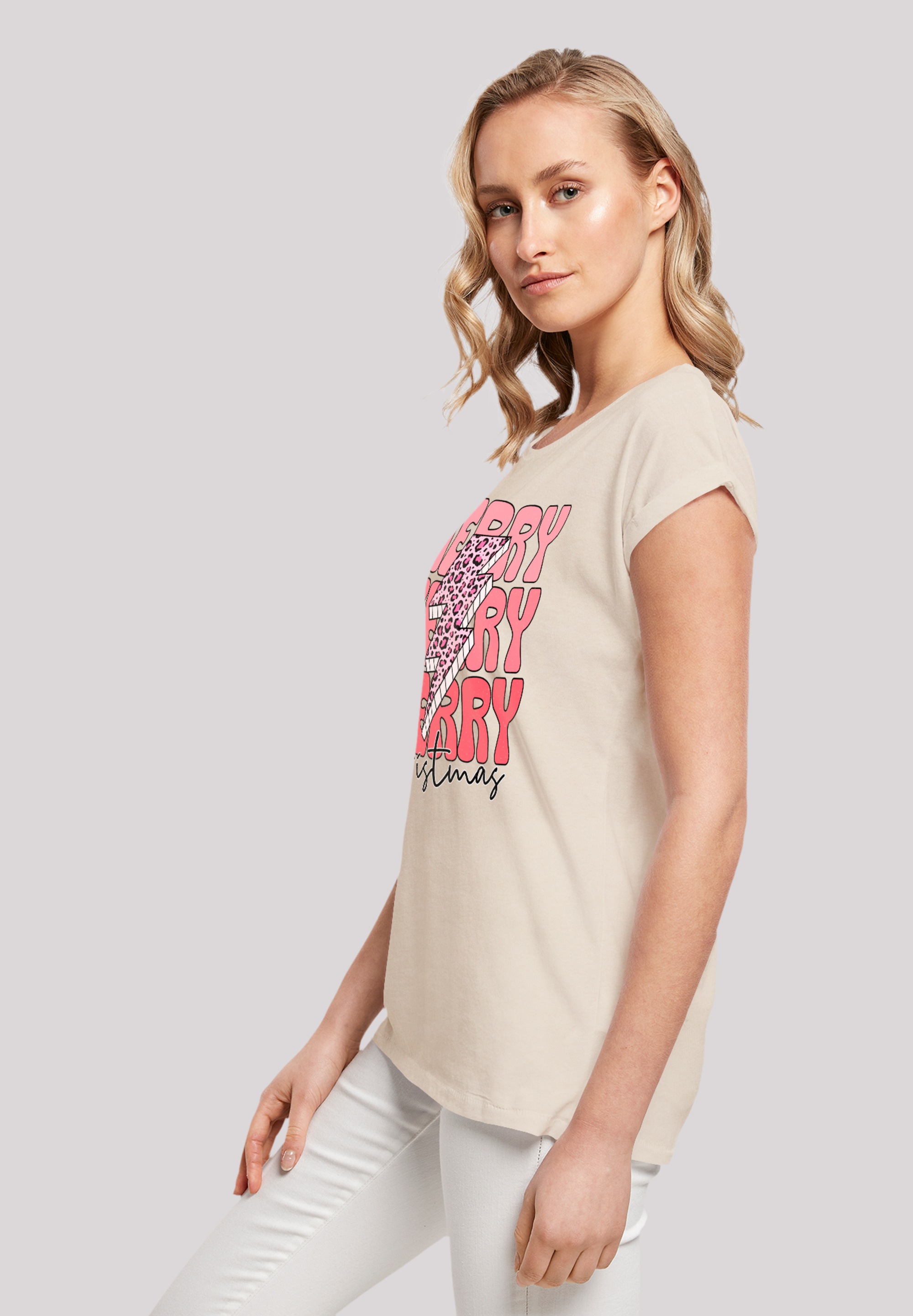 F4NT4STIC T-Shirt »Merry Weihnachten Print Leo Print«, Premium Qualität, Weihnachts-Kollection