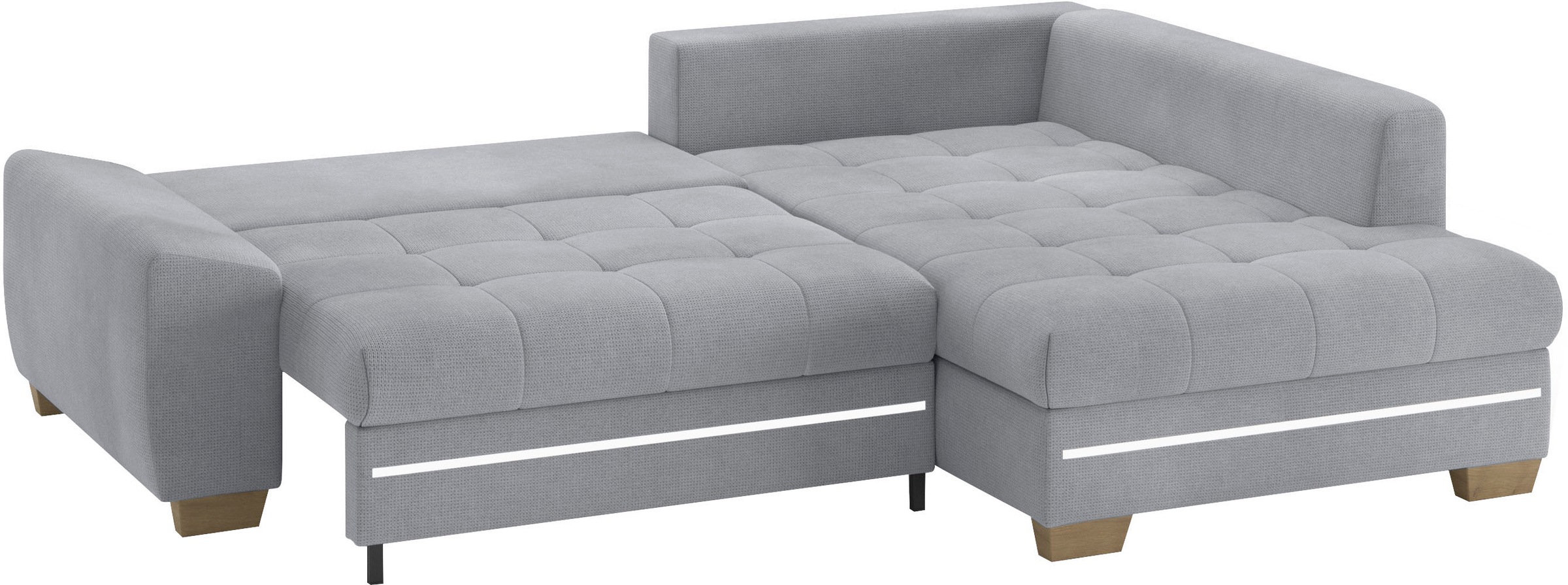Mr. Couch Ecksofa »Nikita II, L-Form«, mit Kaltschaum, RGB-LED Beleuchtung, wahlweise mit Bett, Bettkasten