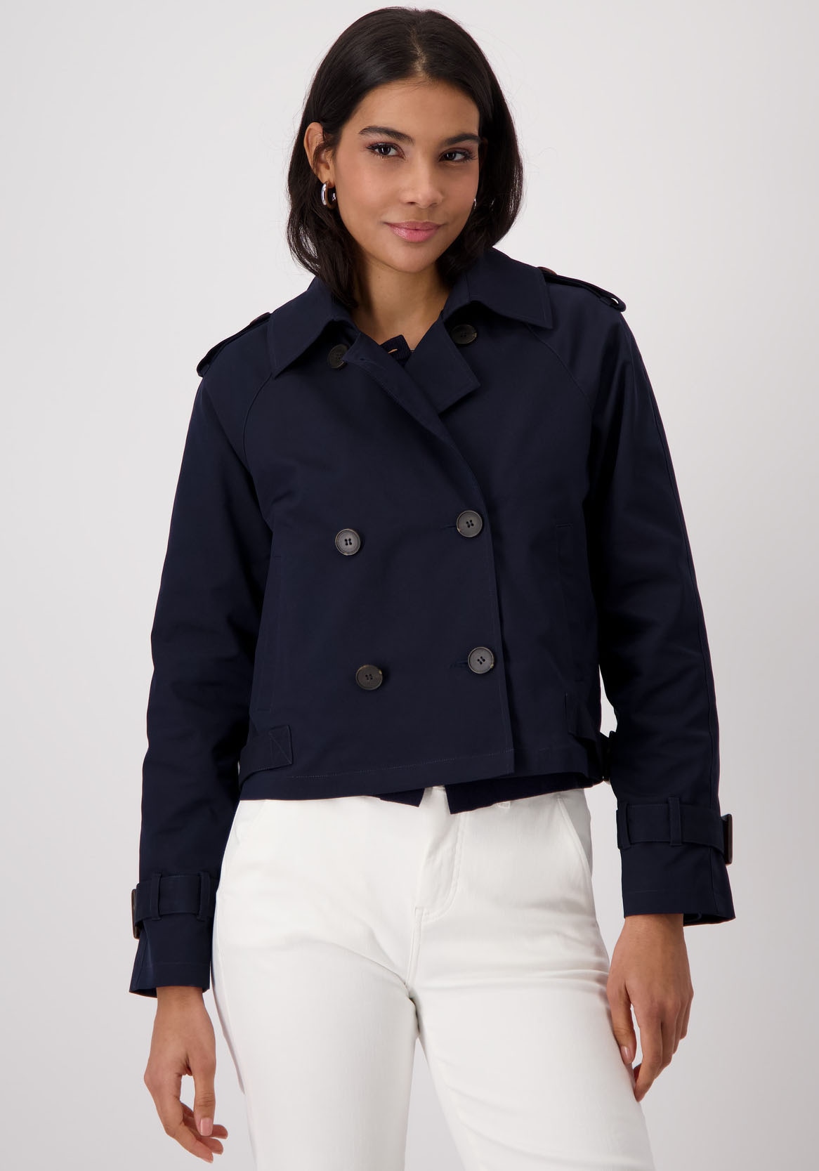 Monari Kurzjacke »Jacke Trench kurz« be Kapuz...
