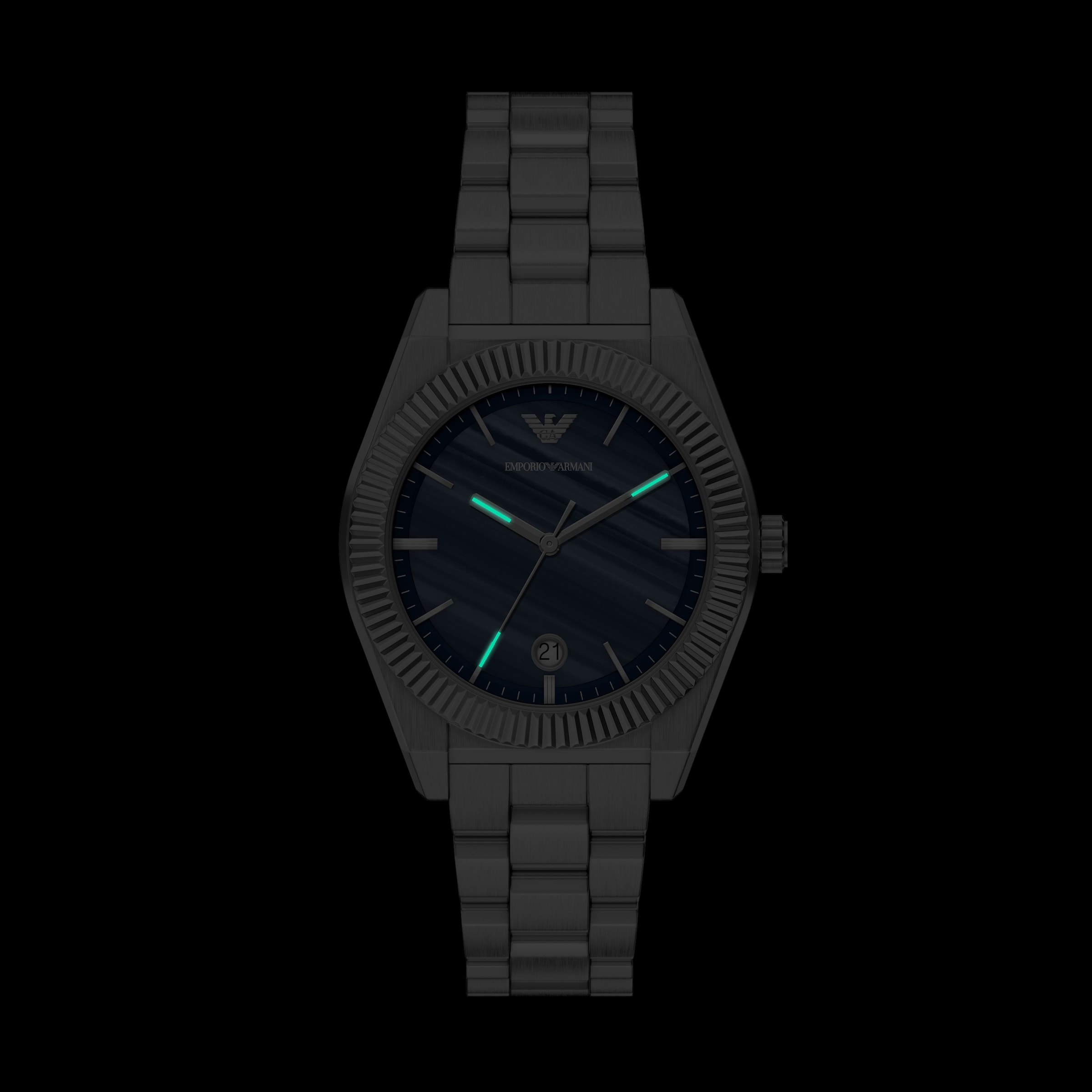 Emporio Armani Quarzuhr Armbanduhr, Damenuhr, Herrenuhr, Edelstahlarmband, analog, Tag, Achat