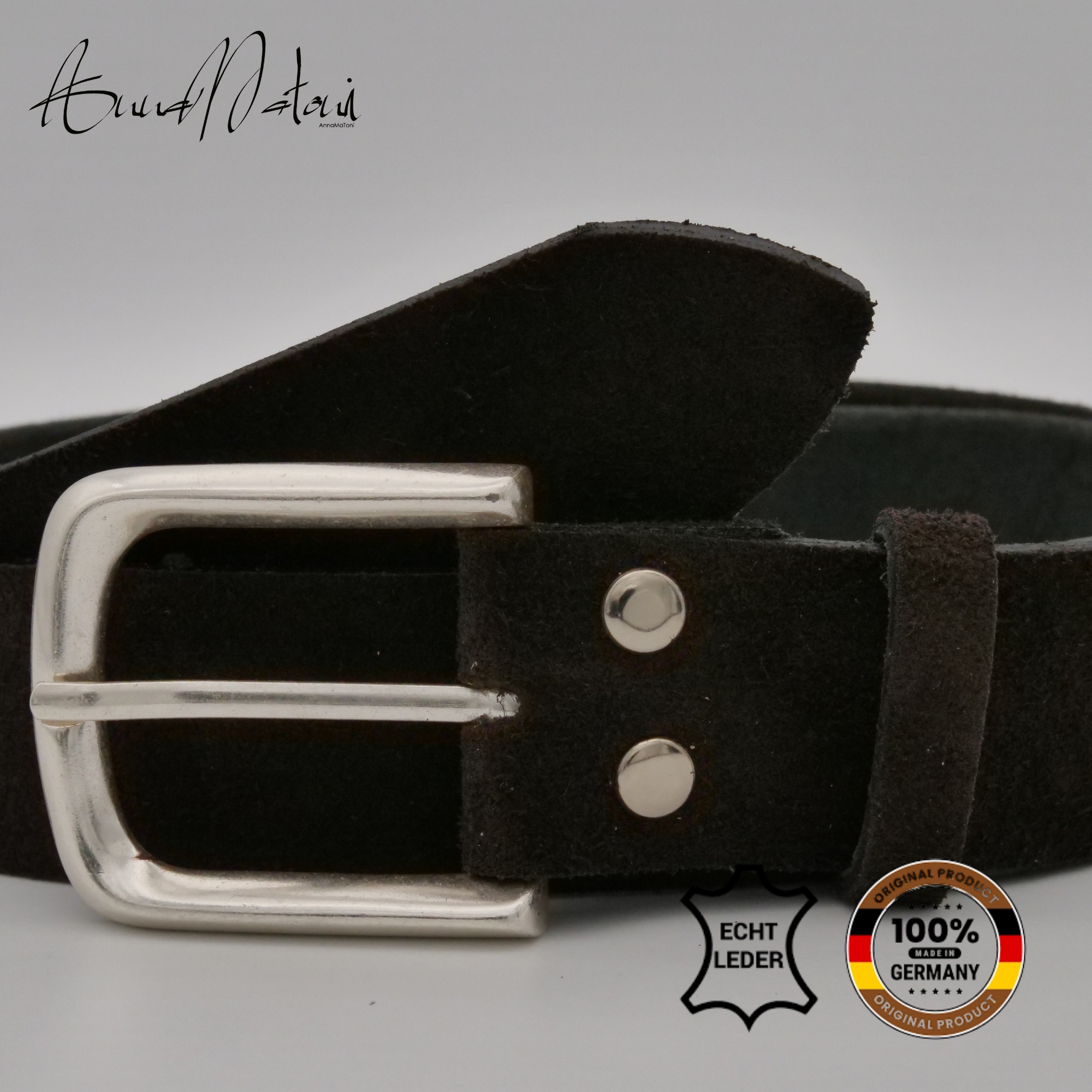 AnnaMatoni Ledergürtel »AnnaMatoni Damen Ledergürtel in hochwertigem Velour Leder 4cm«