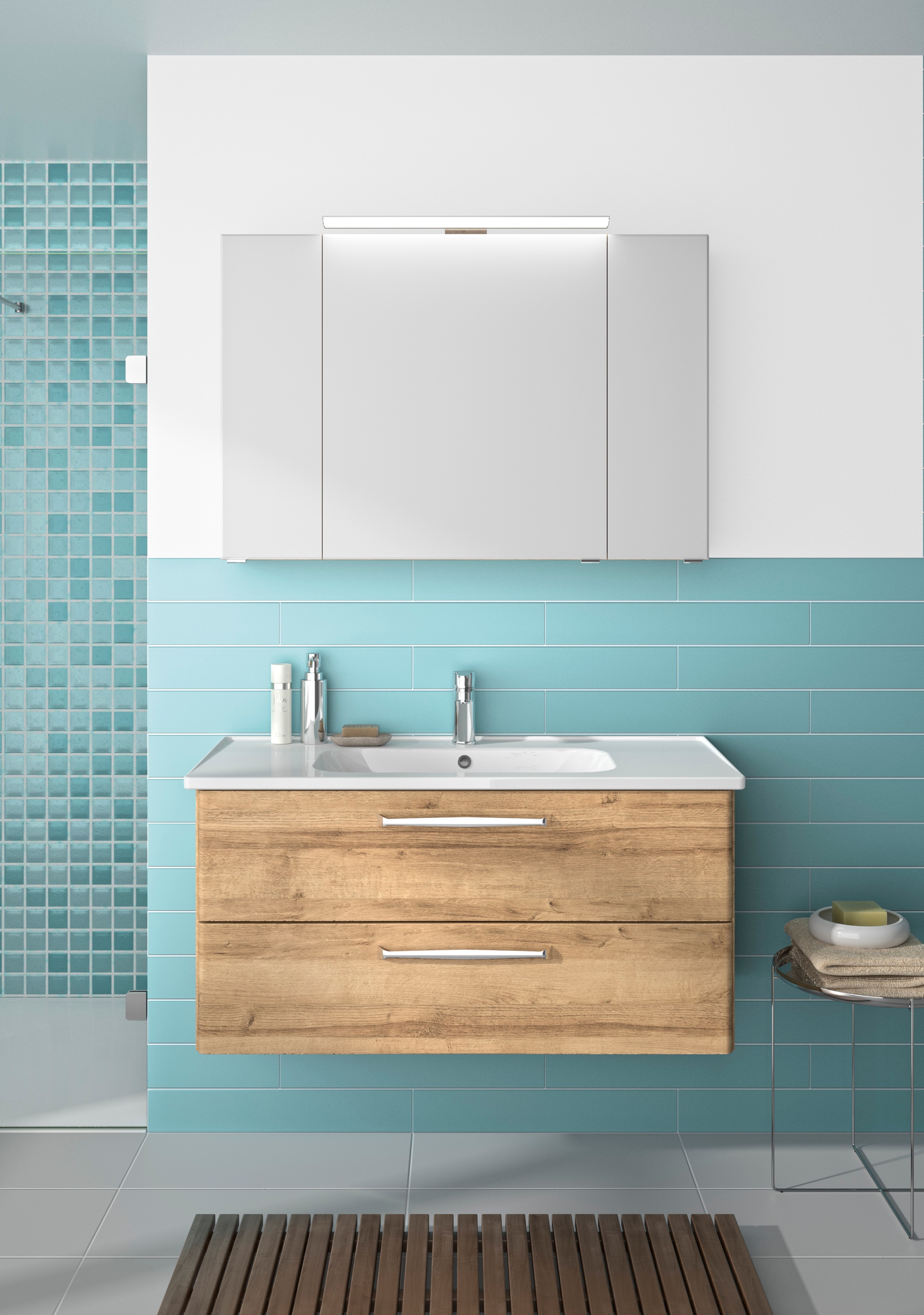 Saphir Badmöbel-Set "Trentino 2-teilig Keramik-Waschtisch, Spiegelschrank m günstig online kaufen