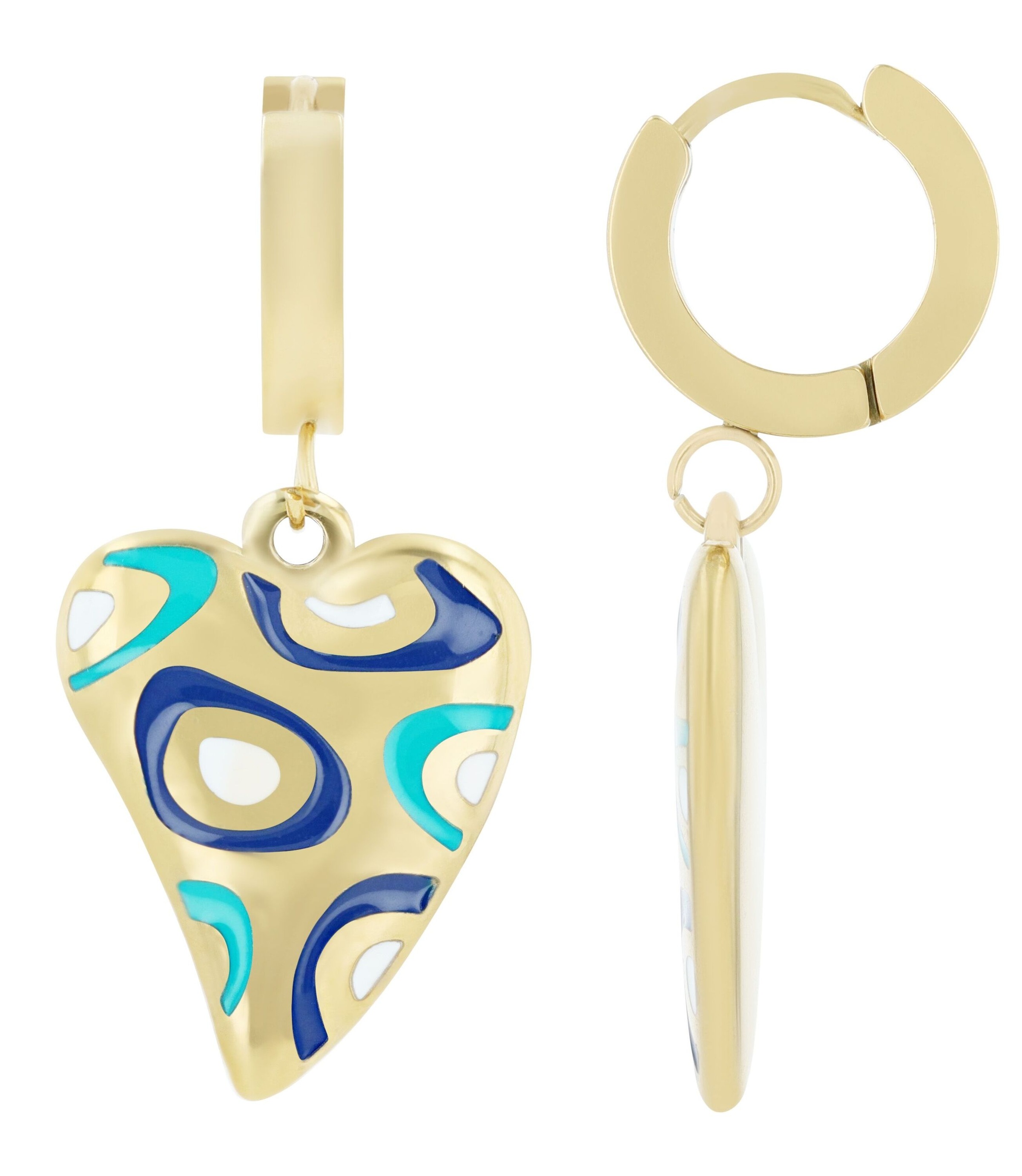 ADELIA ́S Damen Kettenanhänger "Damen Anhänger – Herzanhänger aus Edelstahl mit Emaille", Edelstahlgold, Edelstahl, Schmuckanhänger, Schöne