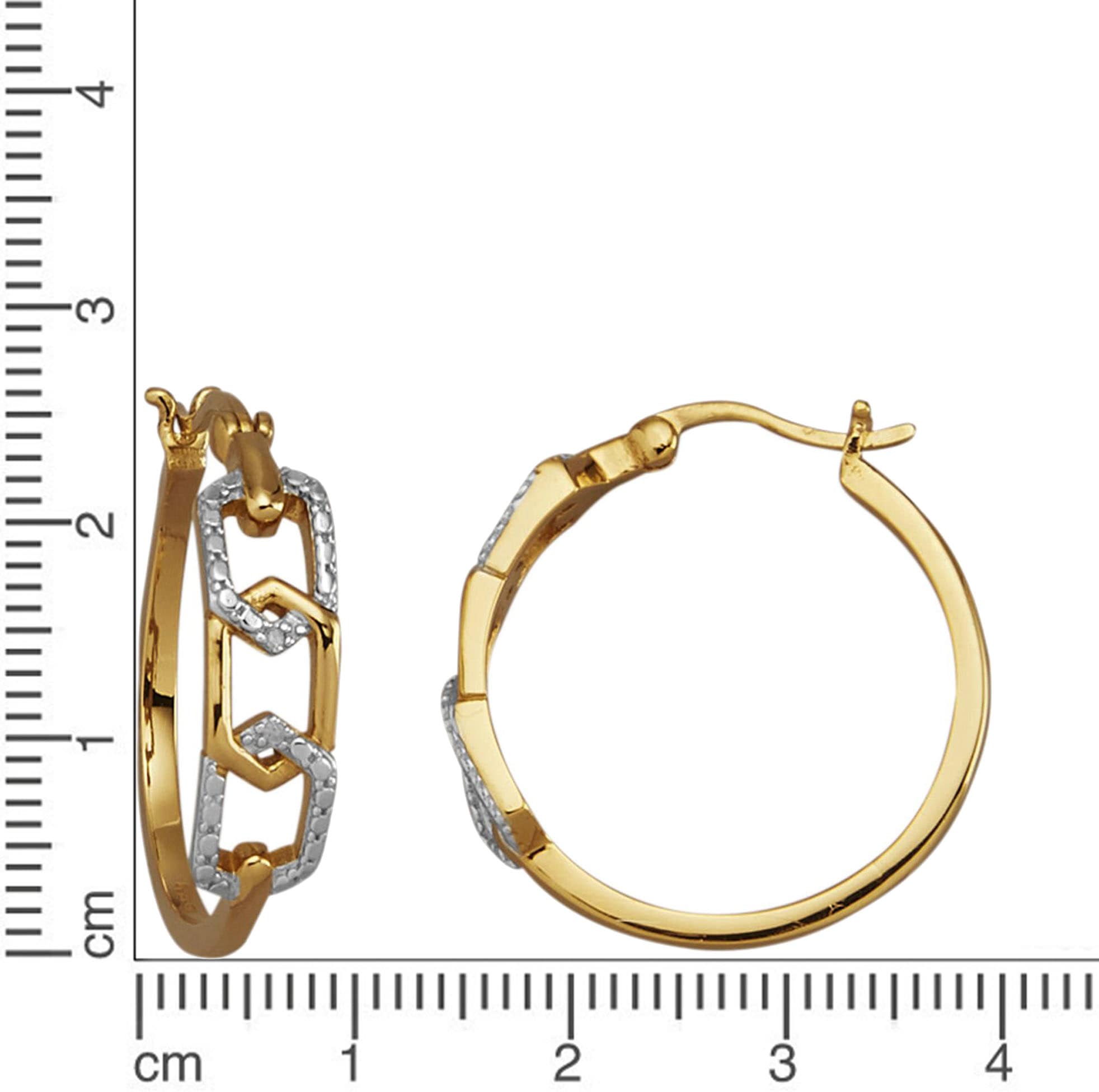 Firetti Paar Creolen »Schmuck Geschenk Silber 925 Ohrschmuck Ohrringe Kette Bicolor«, mit Diamant