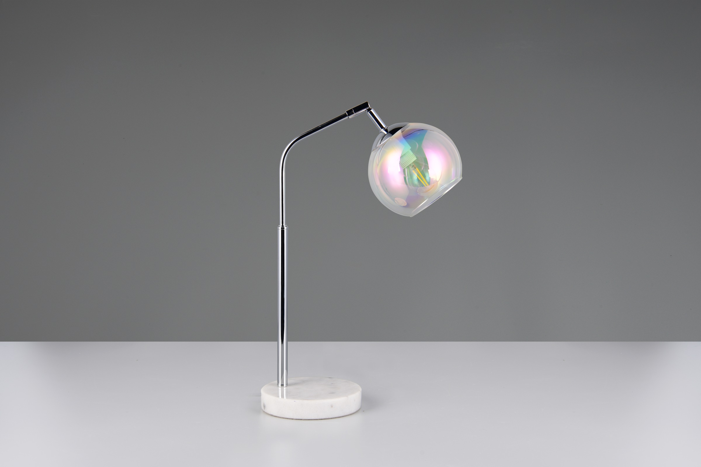 TRIO Leuchten Schreibtischlampe »PAXTON, exkl. 1x E14 max 10W, Leseleuchte Nachttischlampe«, 1 flammig, Leuchtmittel E14 | Leuchtmittel wechselbar, mit Glas Lampenschirm, Schnurschalter, Höhe 45 cm, Tiefe 28 cm
