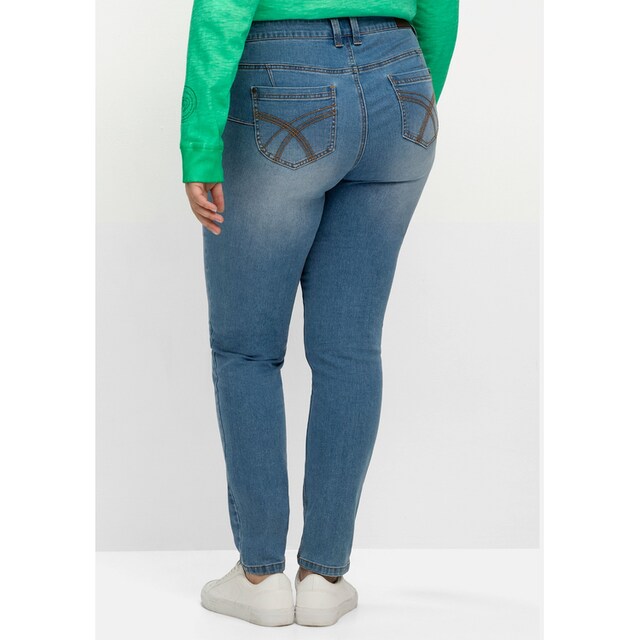 Sheego Stretch-Jeans »Große Größen«, für sehr schmale Beine und mehr Bauch  für kaufen | BAUR