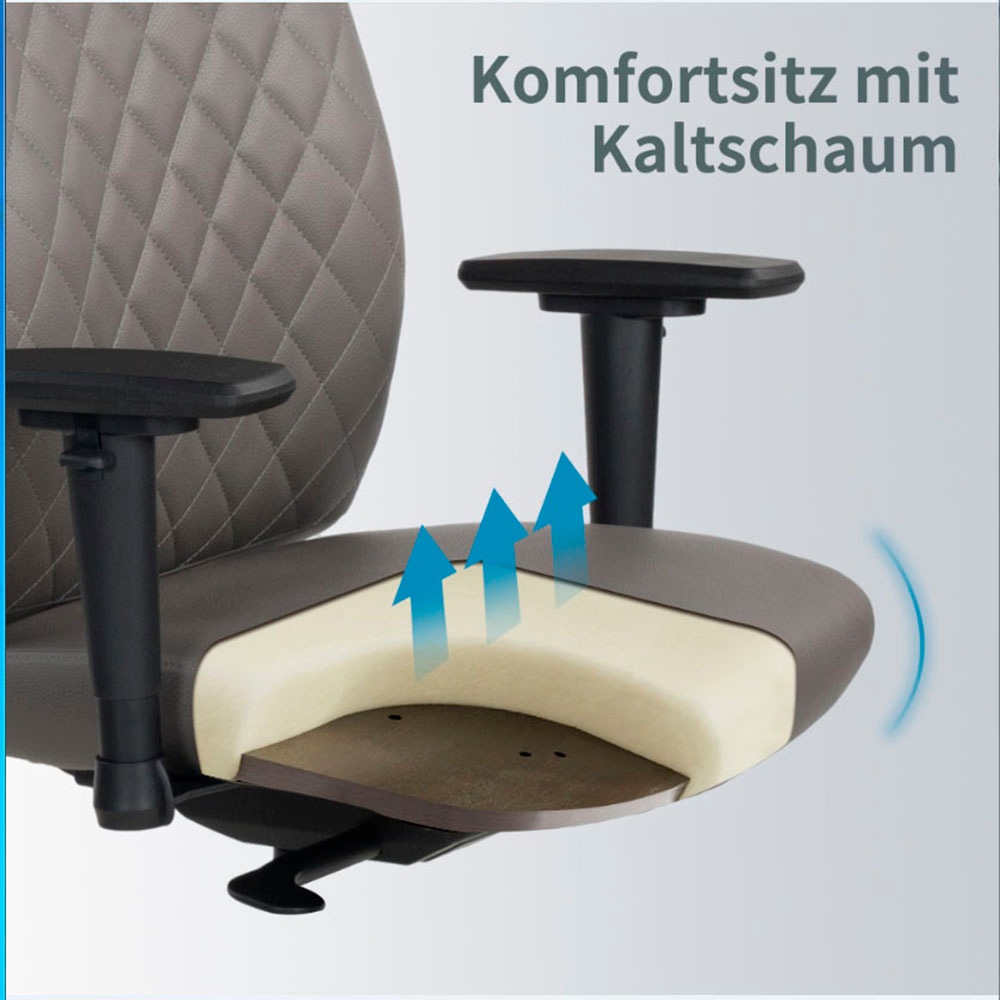 Places of Style Schreibtischstuhl »TEOR«, 1 St., Microfaser, 3-D Armlehnen, Sitztiefen- und höhenverstellung, Lordosenstütze