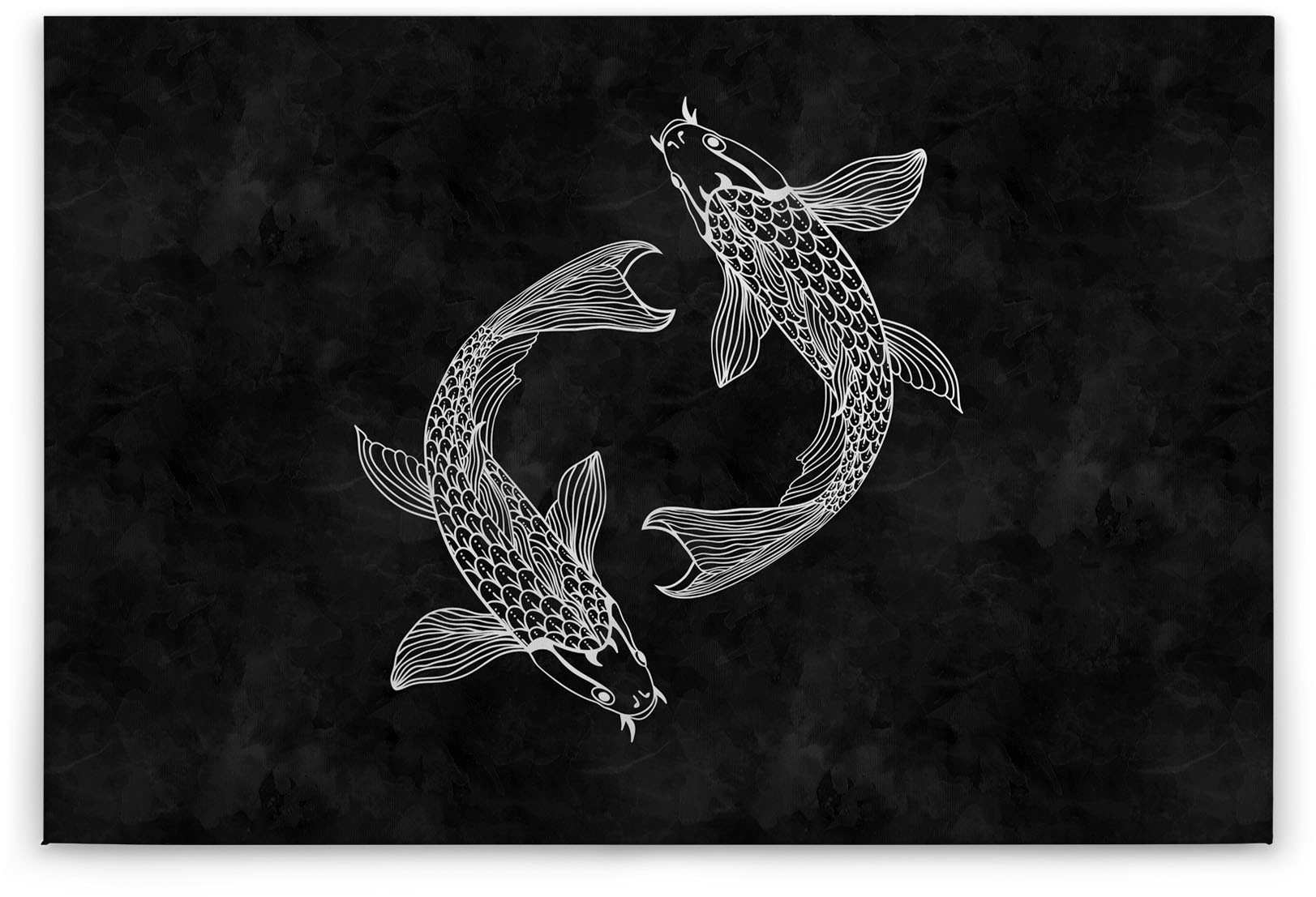 A.S. Création Leinwandbild »blackboard 5«, (1 St.), Schwarz-Weiß Fische Keilrahmen Bild Tafel