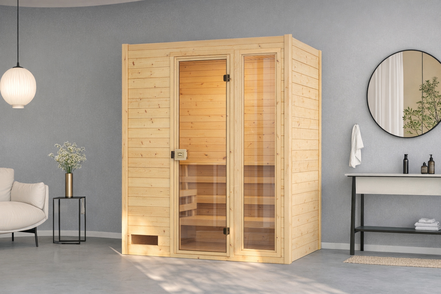 weka Sauna "Valida" Set, 7,5 kW-Ofen mit digitaler Steuerung