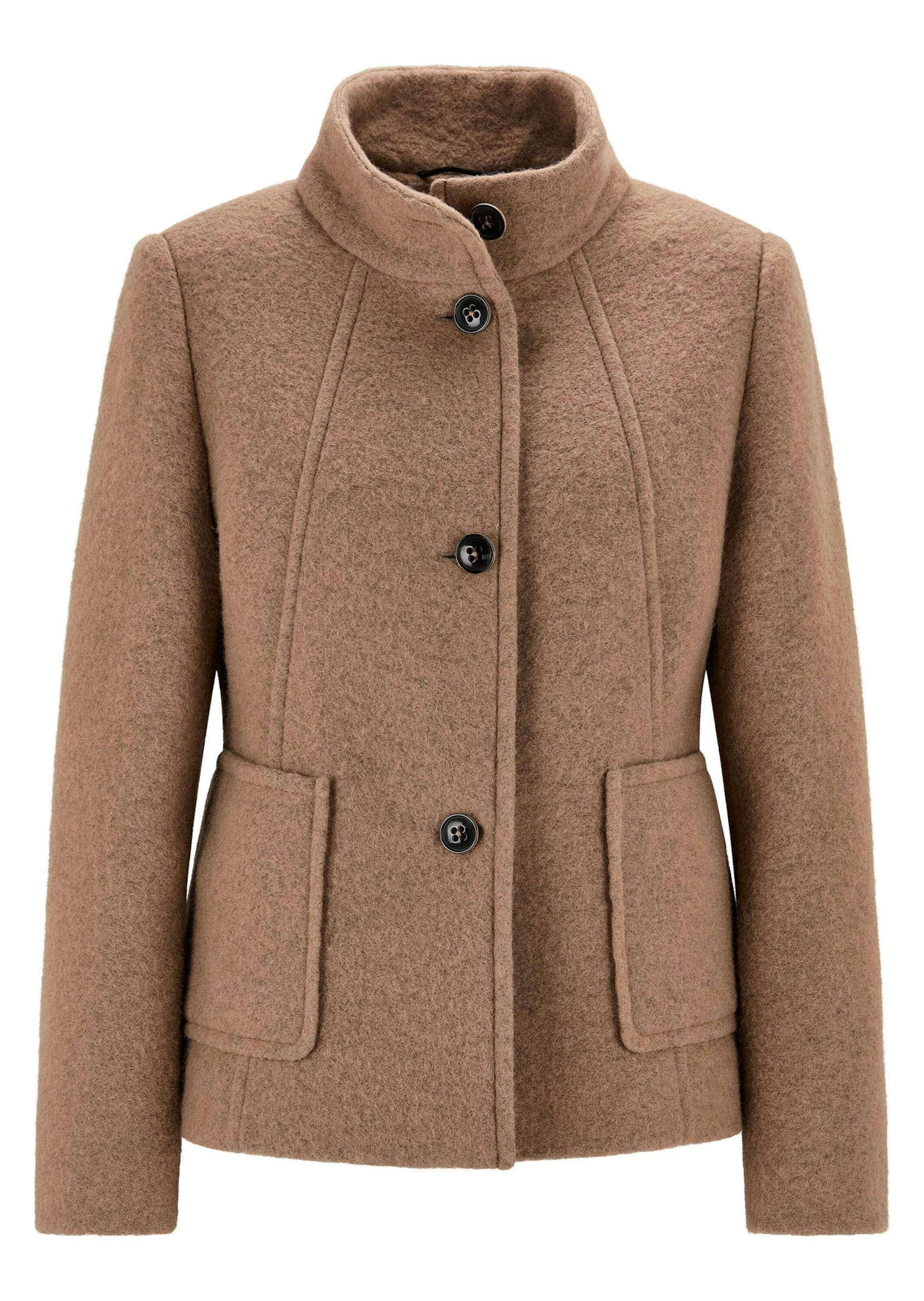 GOLDNER Wolljacke "Elegante Kurzjacke mit Stehkragen" besondere Nahtführung