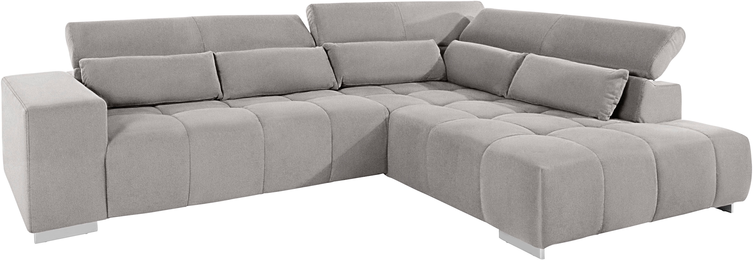 COTTA Ecksofa »Orion L-Form«, mit Kopfteilverstellung & 5 Nierenkissen