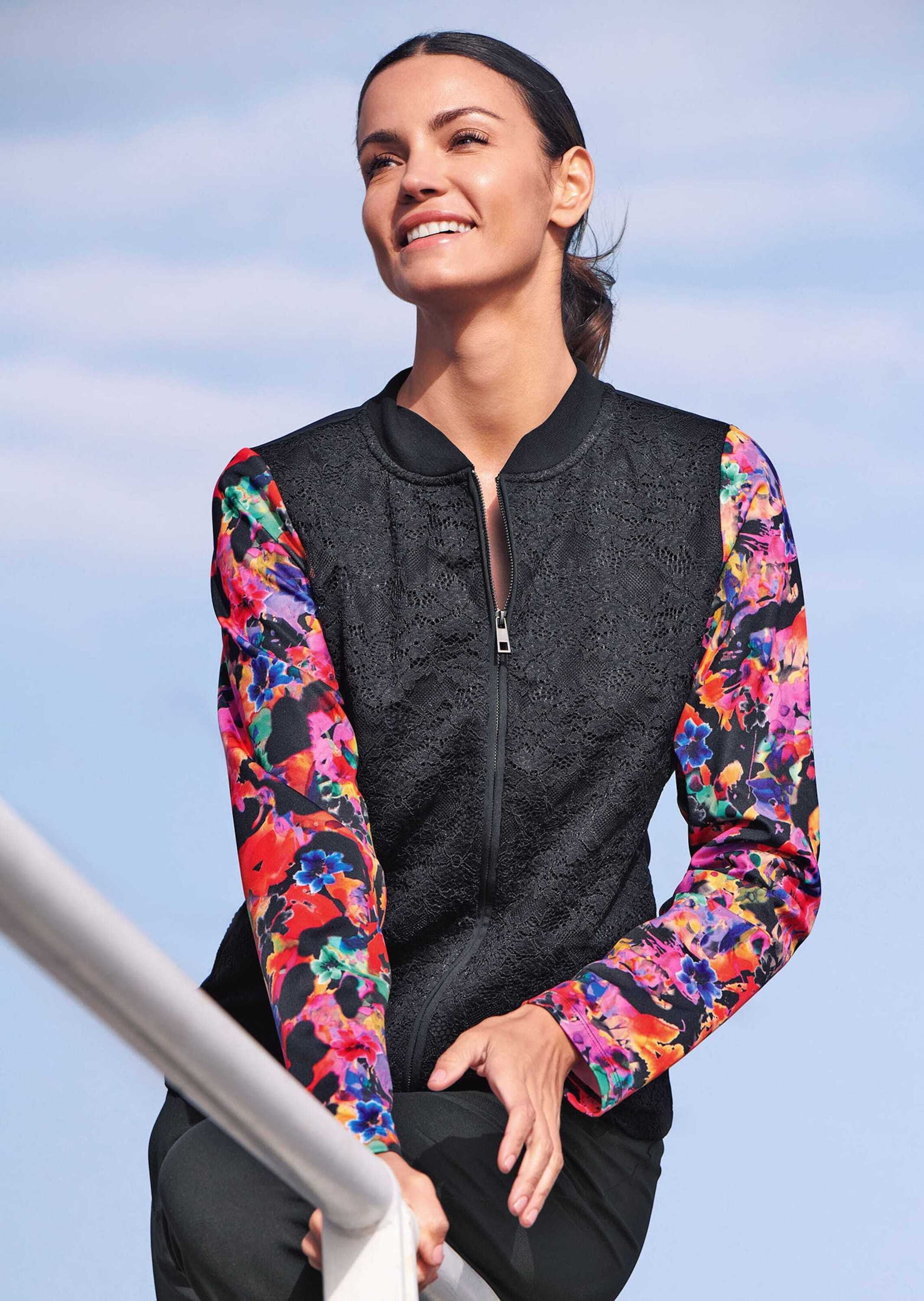 MADELEINE Outdoorjacke »Jacke Jacke mit floralen Trend-Ärmeln«