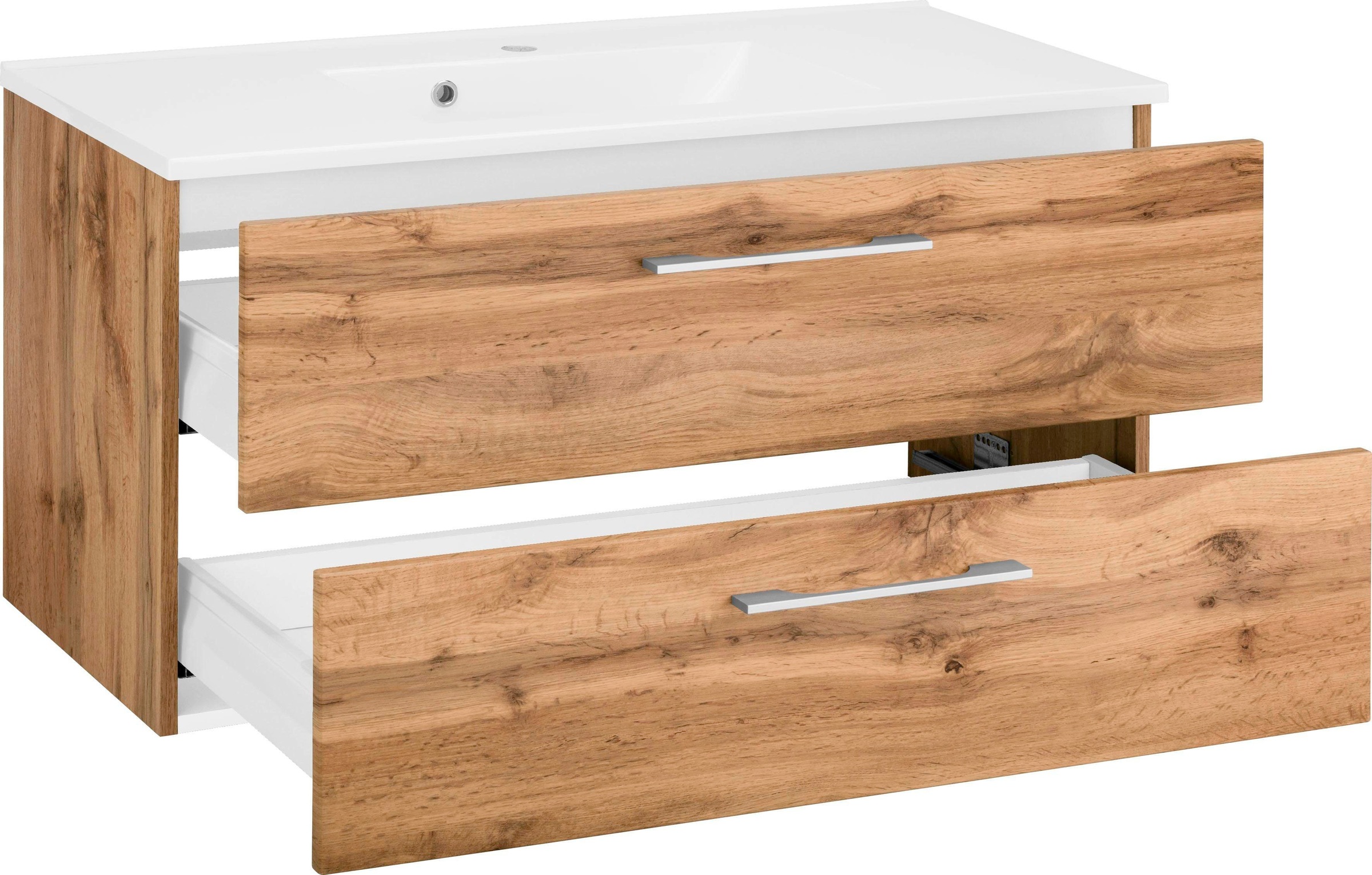 welltime Waschbeckenunterschrank »Soria« Badmöbel Waschtisch inkl. Waschbecken, Breite 100 cm