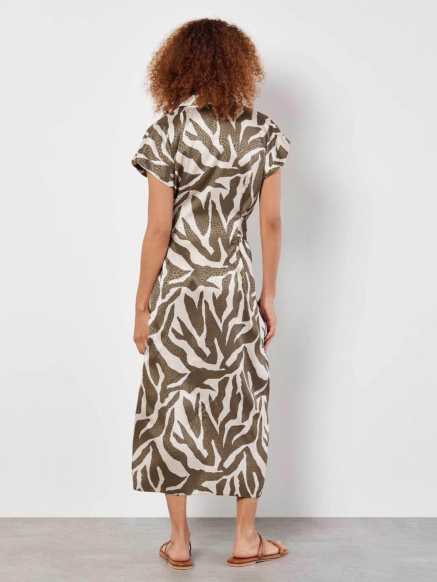 Apricot Midikleid »Midikleid« mit Stoffgürtel, 2 tlg. mit Zebramuster