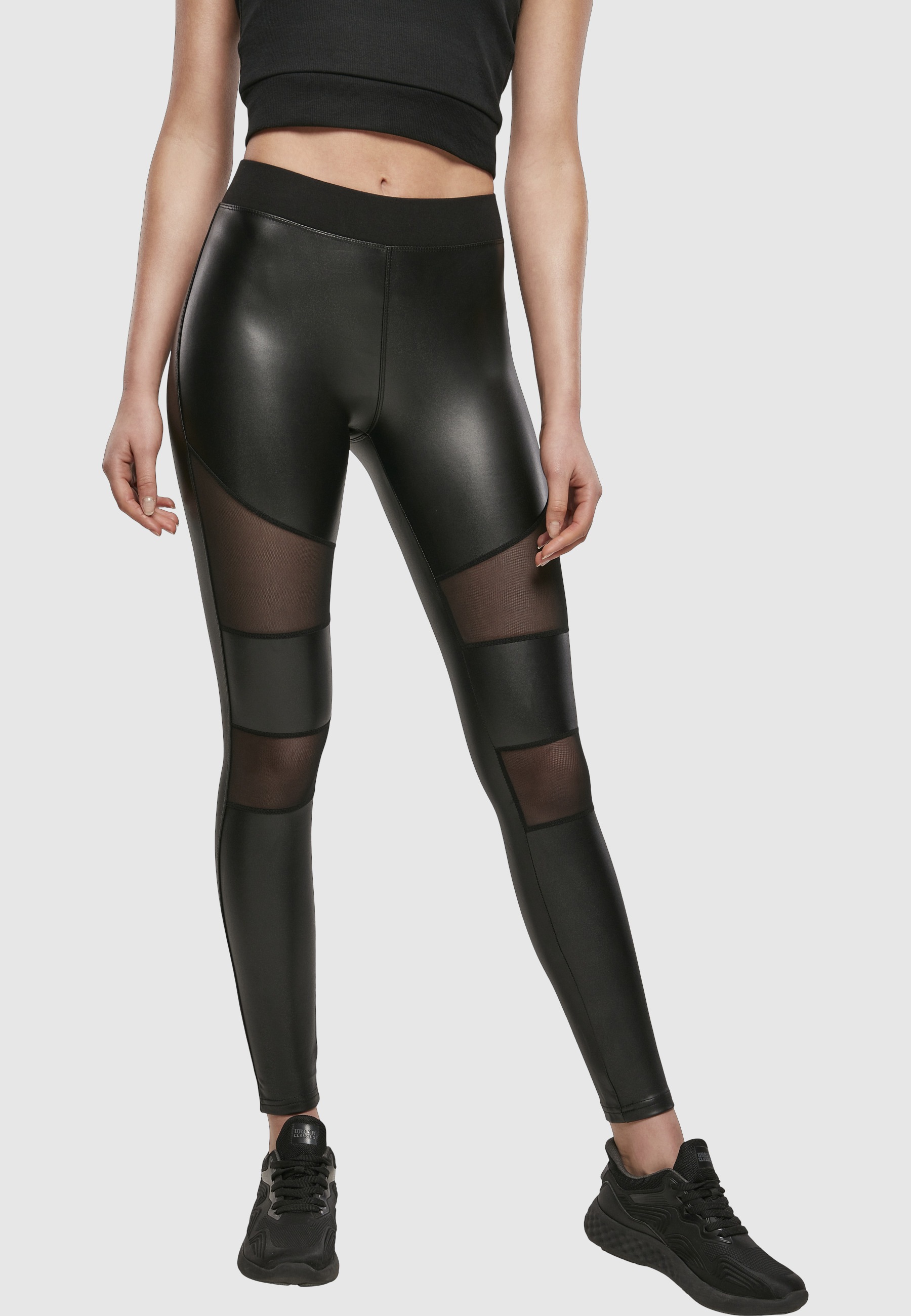 URBAN CLASSICS Leggings »Urban Classics Damen Ladies Tech Mesh Faux Leather Leggings«