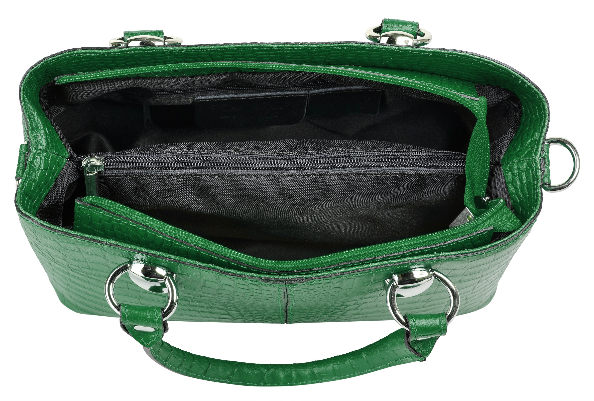 Cluty Umhängetasche, echt Leder, Made in Italy