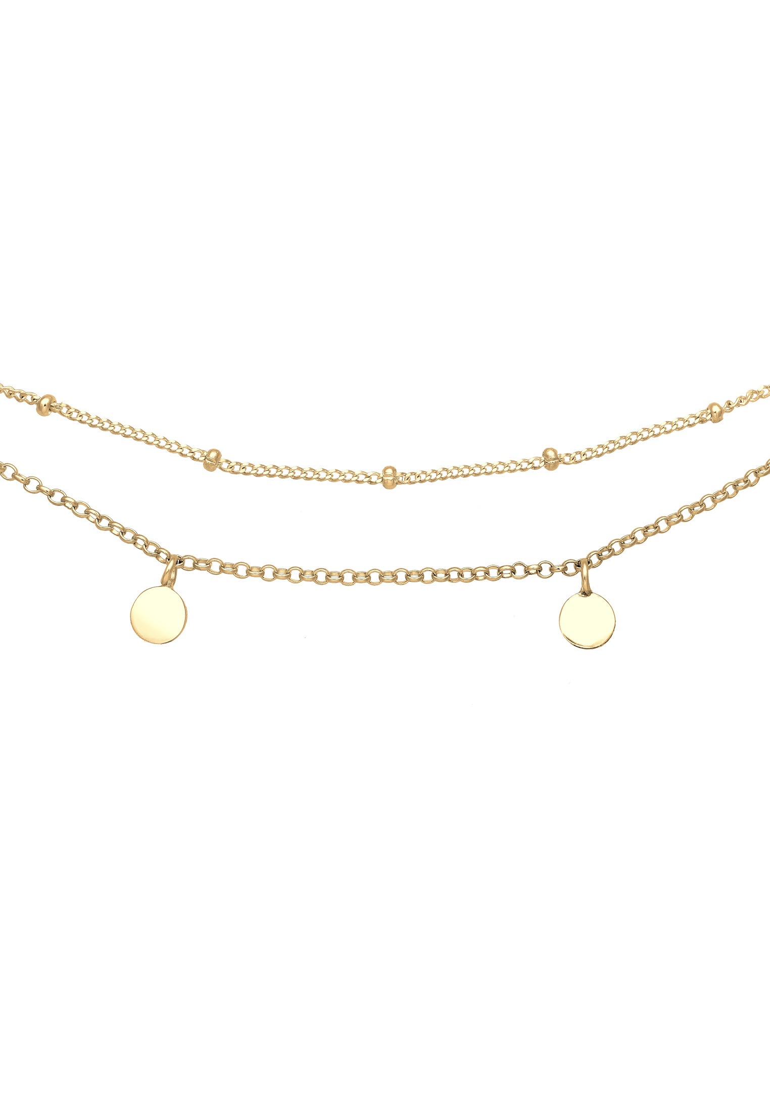 Elli Collier »Choker Layer Look Kugelkette Plättchen 925 Silber«
