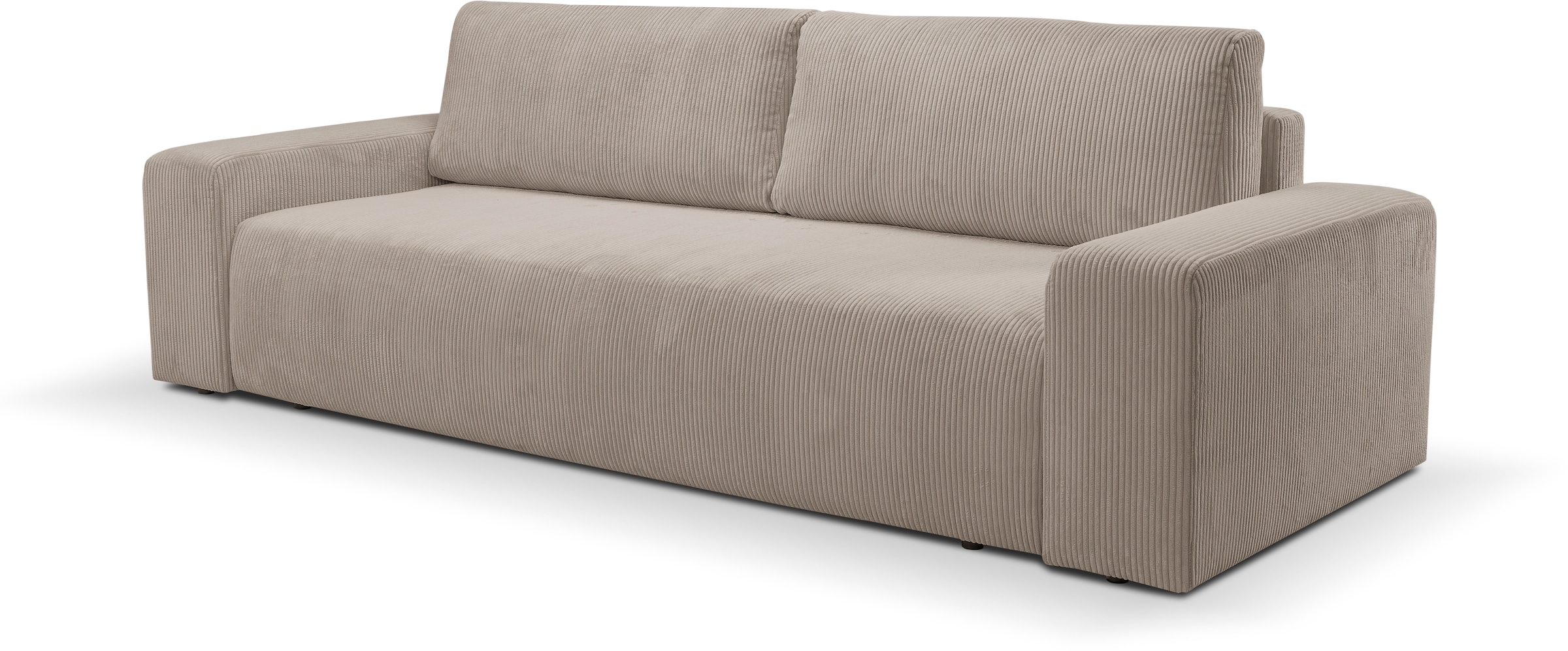 Schlafsofa »Hugo«, Design 2-Sitzer Sofa in Cord mit Schlaffunktion & Bettkasten