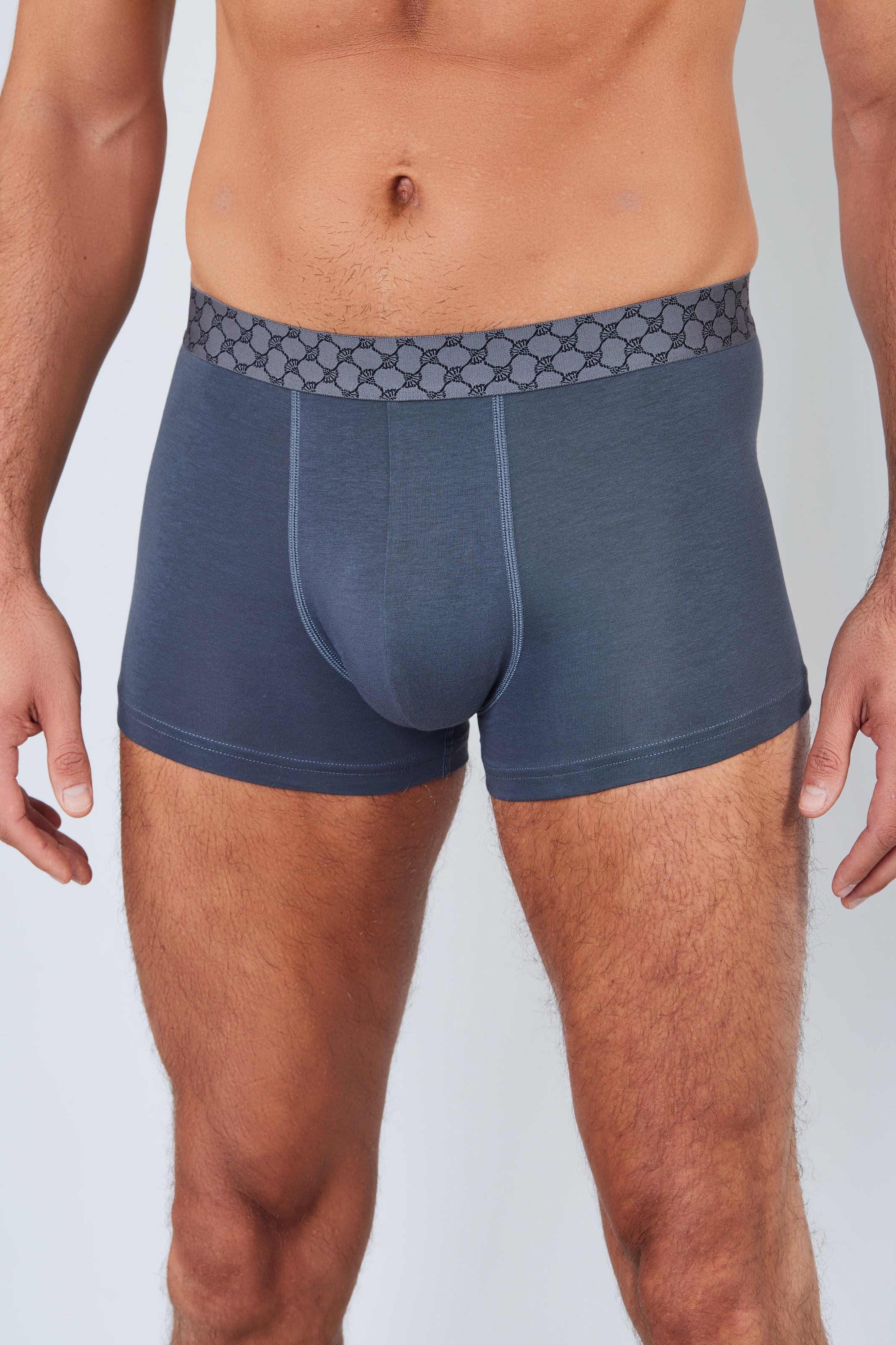 JOOP! Boxer »Everyday«, (3er Pack), Baumwoll-Mix, Cornflower-Design-Bund, elastisch, ohne Eingriff