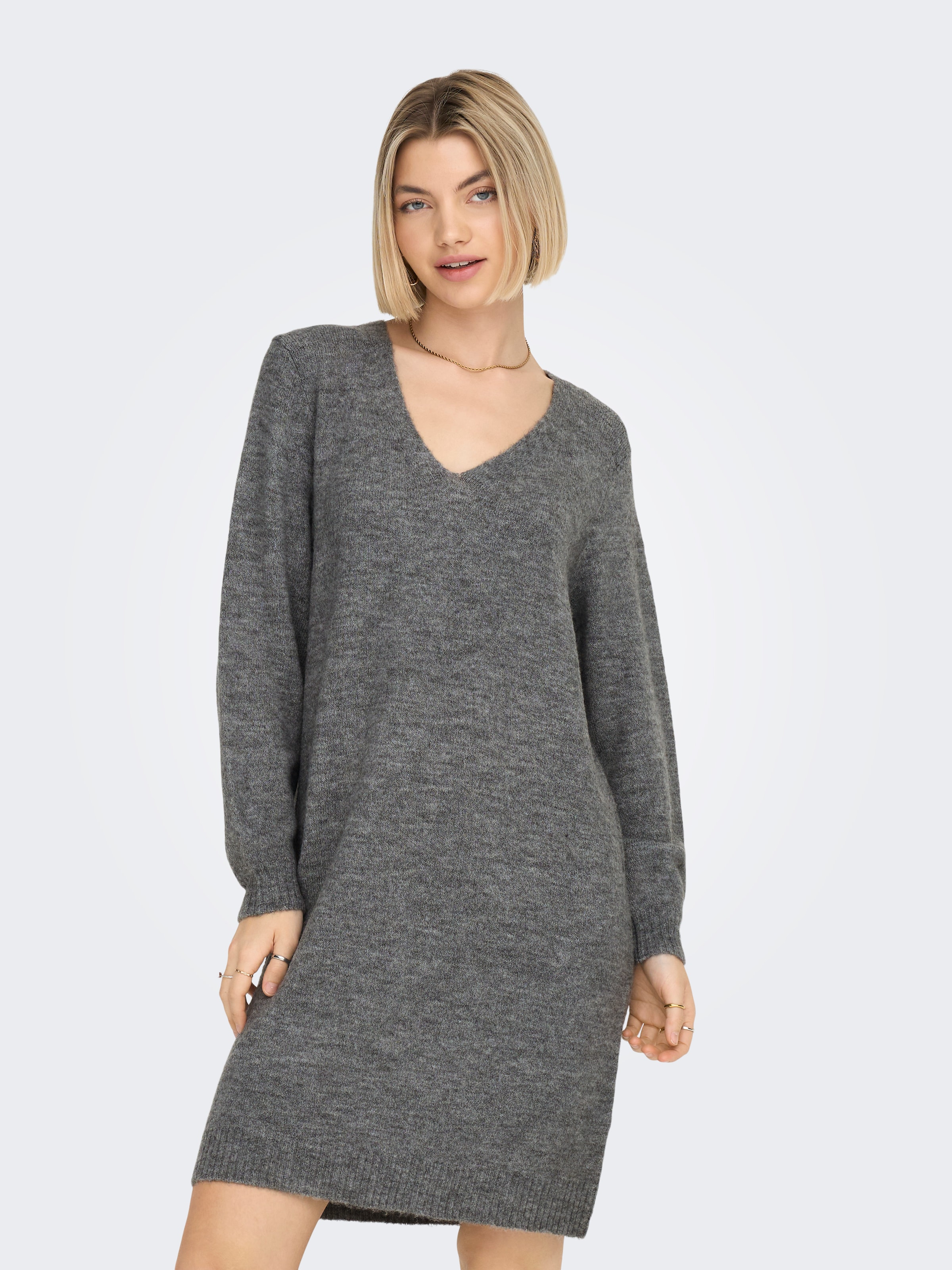 JDY Strickkleid "JDYELANORA L/S V-NECK DRESS KNT NOOS" günstig online kaufen