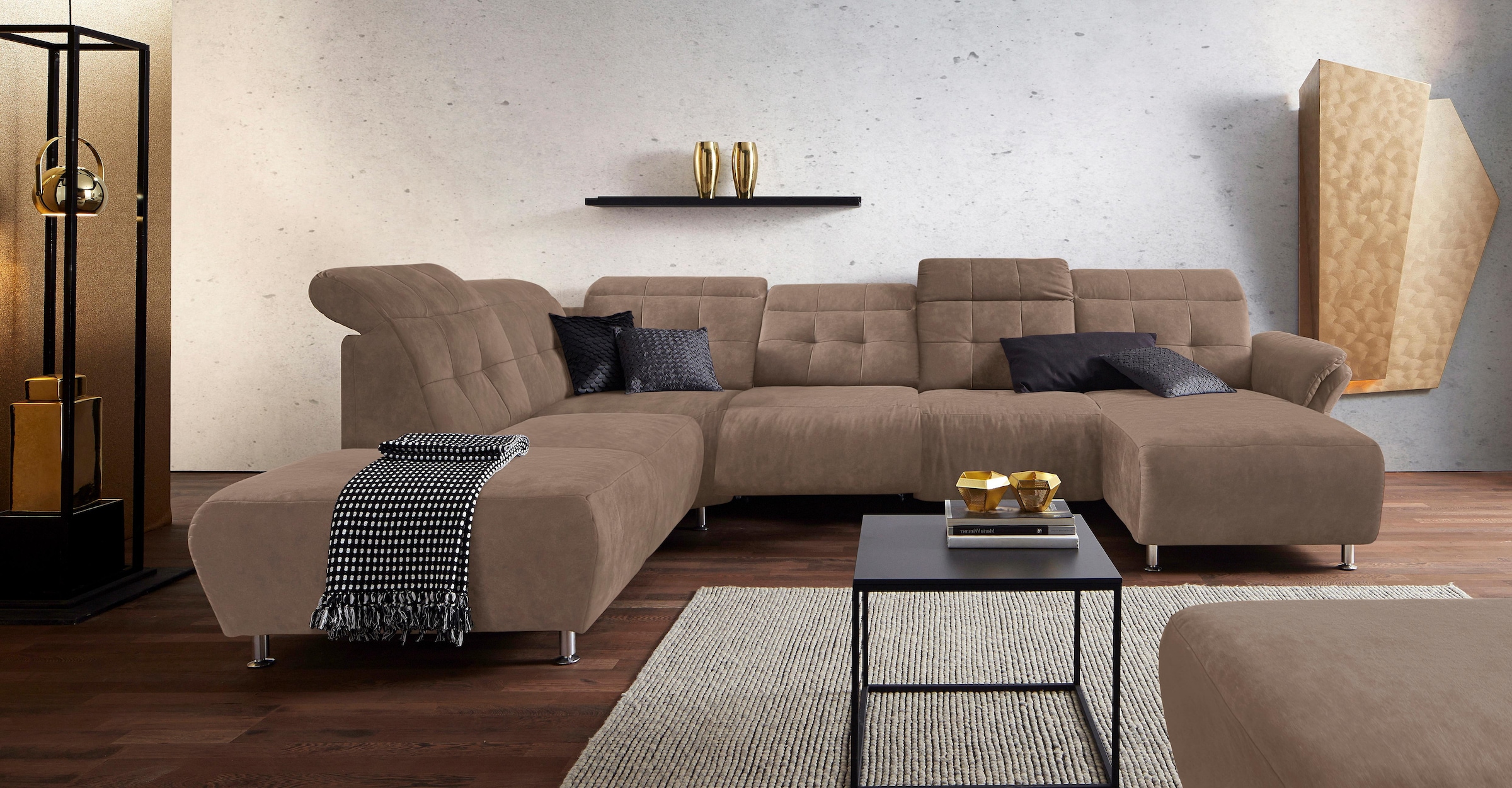 Home affaire Wohnlandschaft "Manhattan U-Form" 2 Sitze mit elektrischer Rel günstig online kaufen