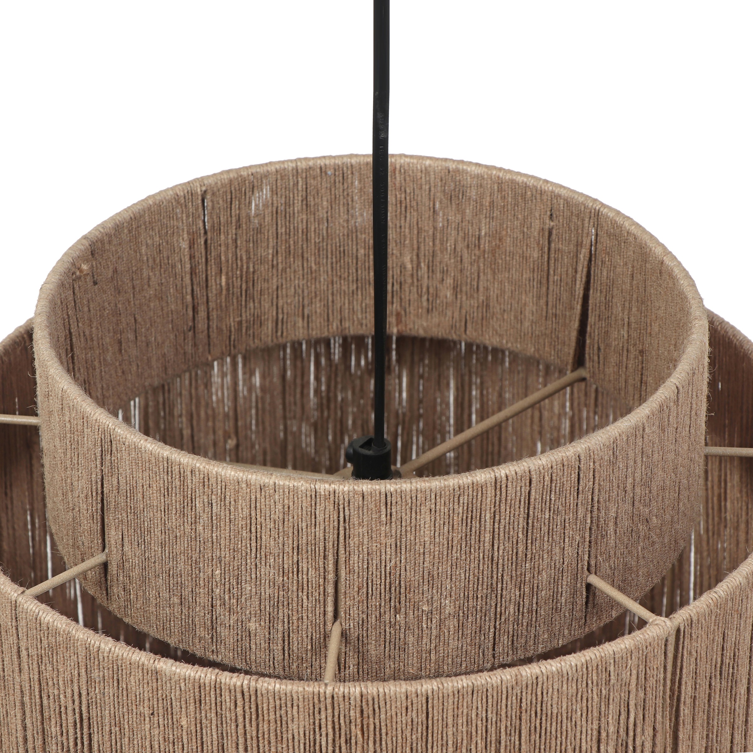 TRIO Leuchten Pendelleuchte »SMILLA, runde Hängelampe mit Jute Lampenschirm Ø 31 cm Höhe 150cm« E27 1 Stk. warmweiß - kaltweiß exkl 1x E27 max 10W, Hängeleuchte Küche Schlafzimmer Esszimmer