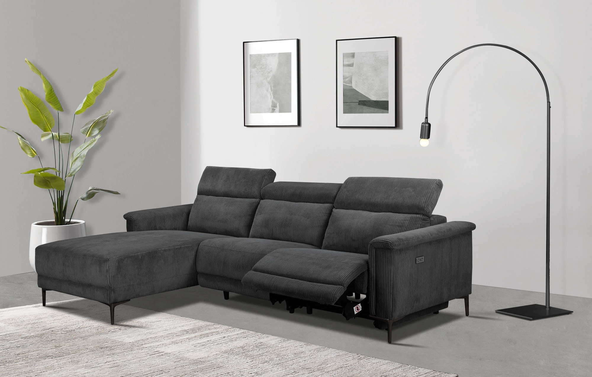 PLACES OF STYLE Ecksofa »Lund in Cord L-Form 261 cm su...