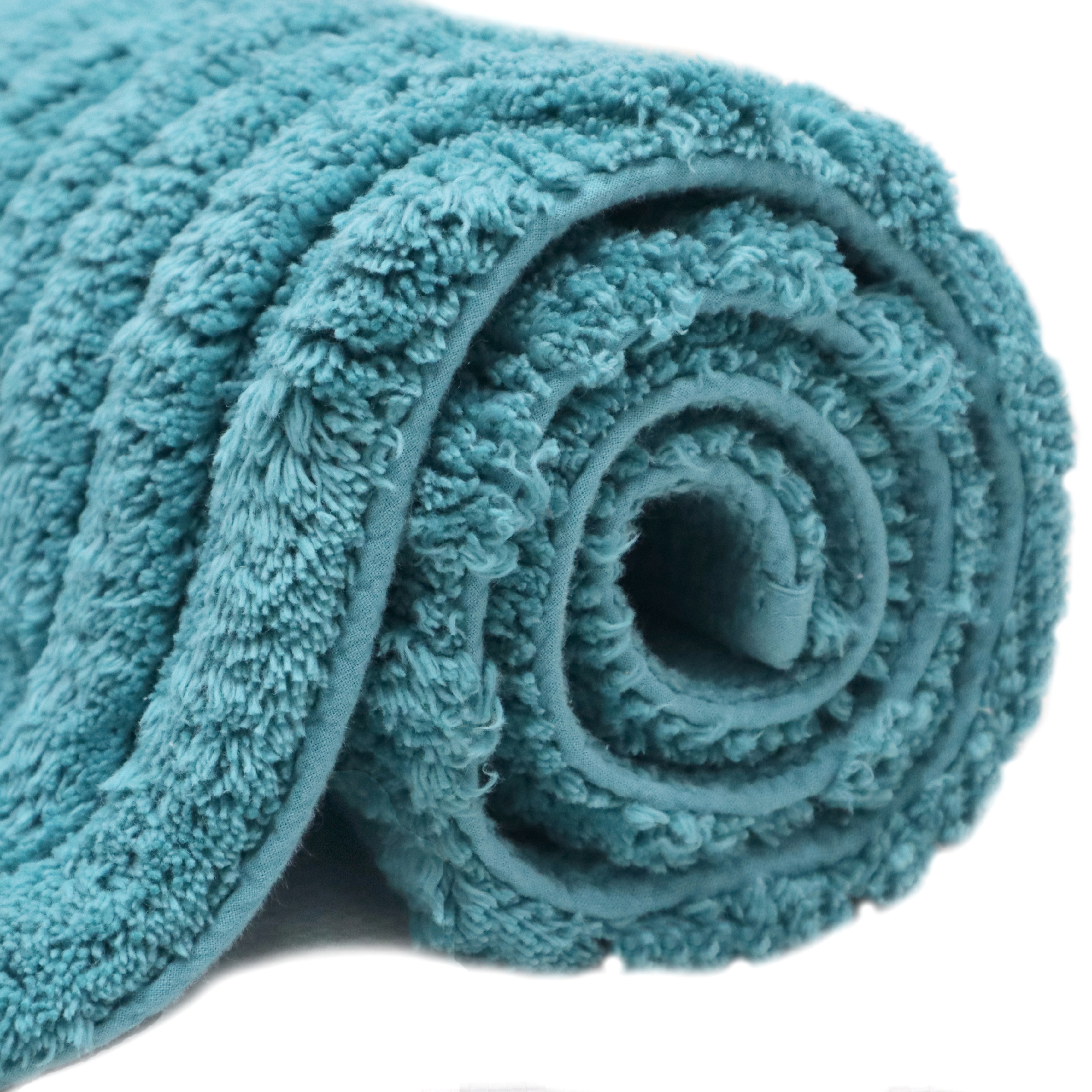 my home Badematte »Juna, Badvorleger, Badezimmer Teppich, Zen, Scandi, Boho«, rutschhemmend beschichtet, fußbodenheizungsgeeignet, Baumwolle, Hoch-Tief-Effekt, weich