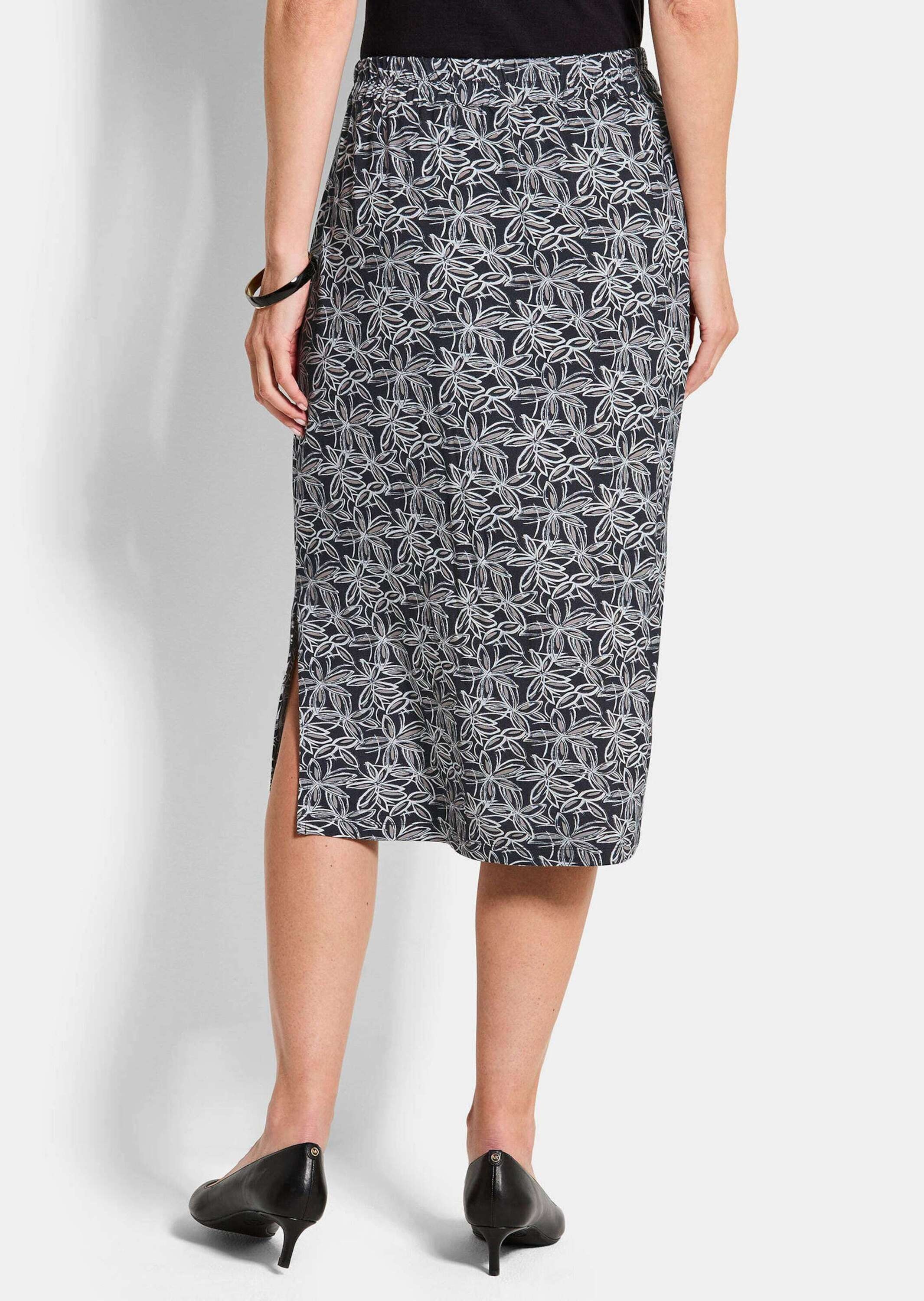 GOLDNER Jerseyrock »Kurzgröße Schlupfrock mit floralem Muster« stretchbequemer Viskosejersey