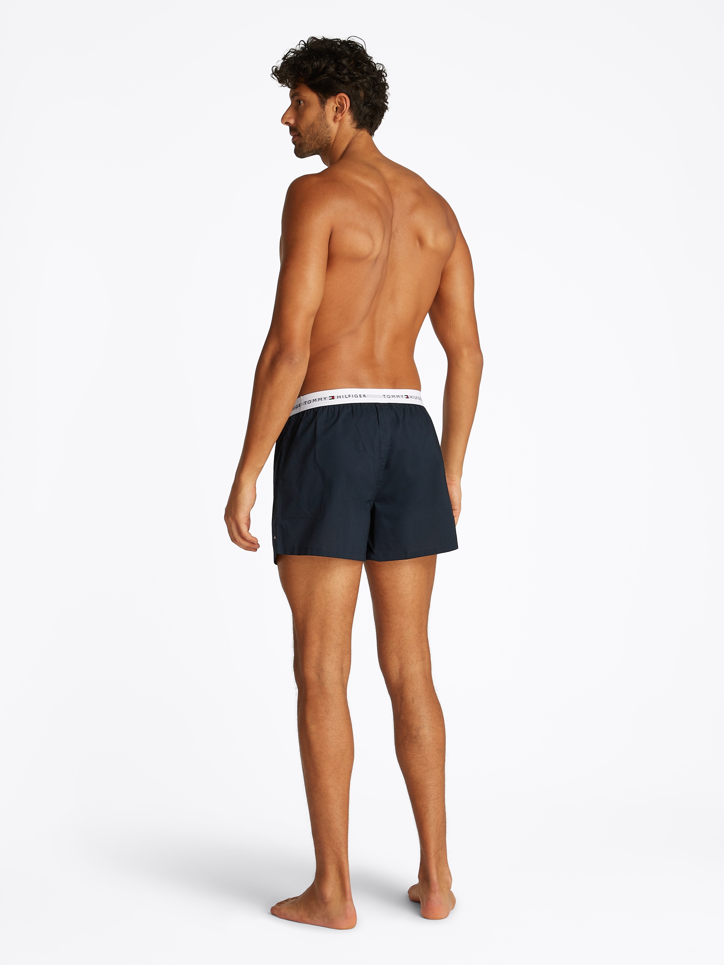 Tommy Hilfiger Underwear Webboxer »2P WOVEN BOXER« Packung, 2er, 2 Stk. mit Logobund