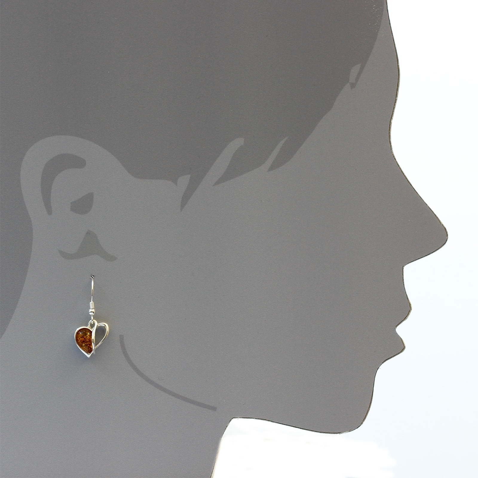 OSTSEE-SCHMUCK Paar Ohrhänger »- Herz - Silber 925/000 - Bernstein«