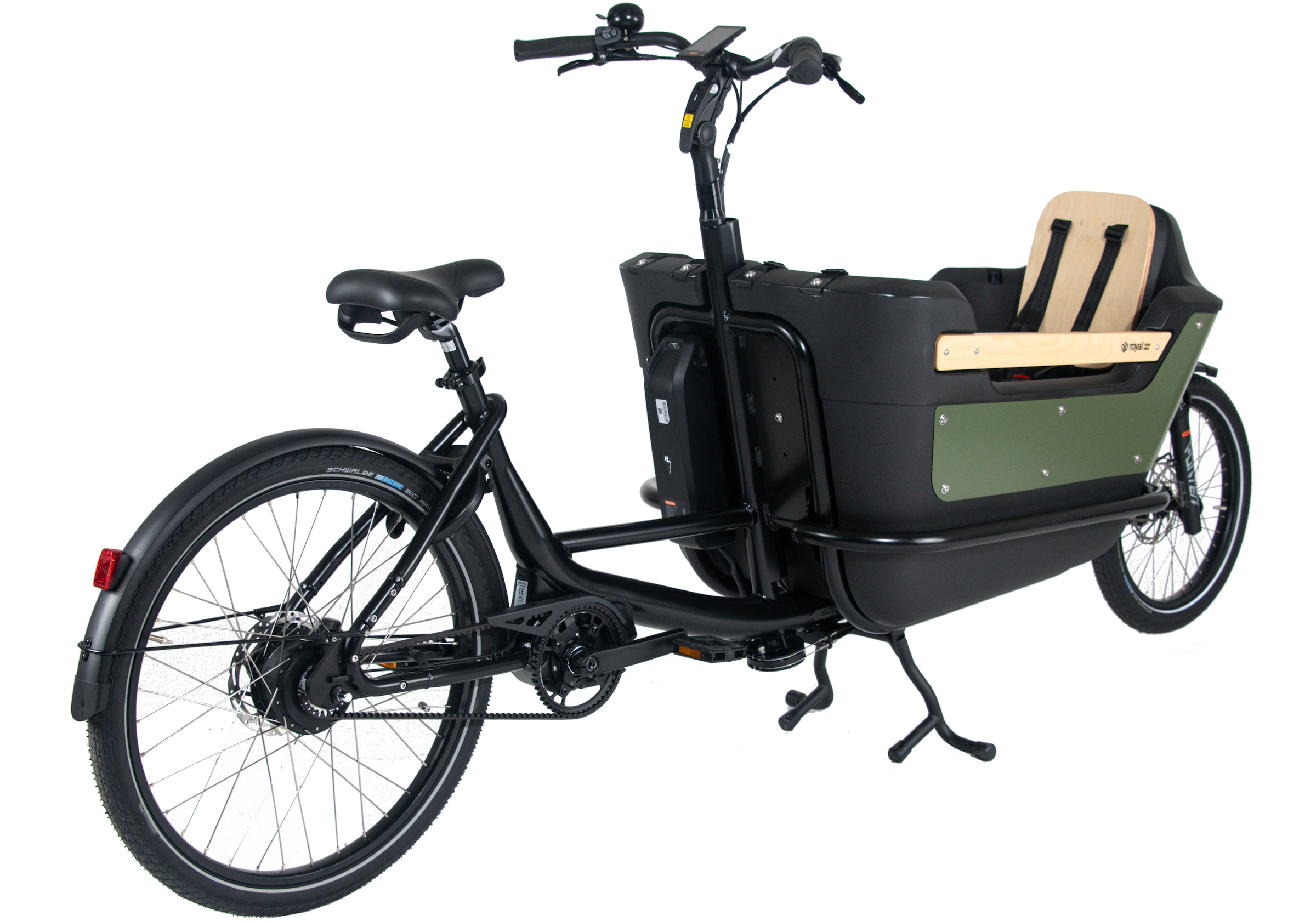 Royal Cargo Bikes »Cargo 2W Premium Plus Long 17,5Ah / 630 Wh 20 / 26 Zoll grün« 0 Gang ENVIOLO NuVinci Schaltwerk Nabenschaltung Mittelmotor 250 W