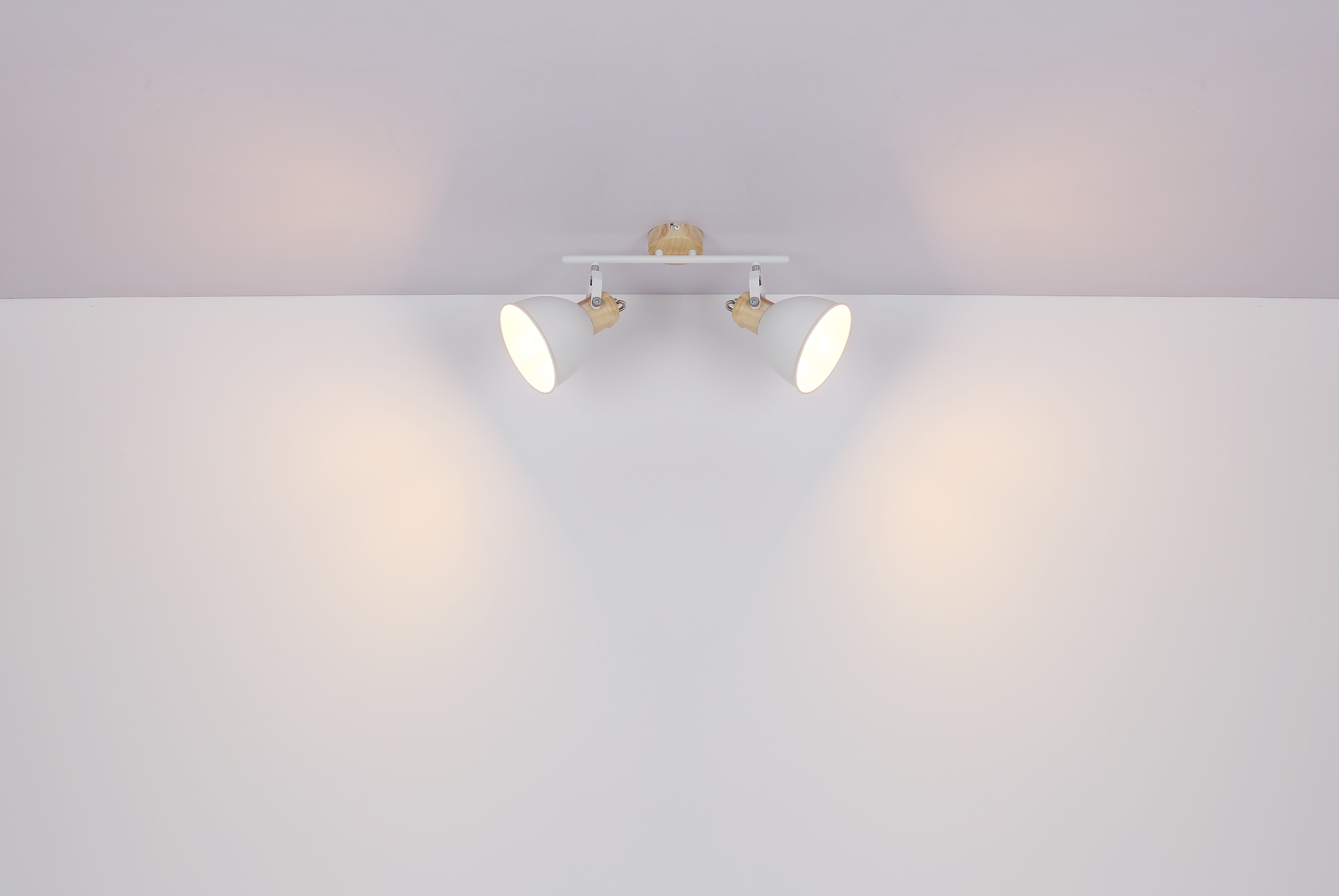 GLOBO LIGHTING Deckenstrahler »WIHO«, Leuchtmittel E27 | ohne Leuchtmittel, Deckenspot/weiß/holzoptik/Flur/Wohnzimmer