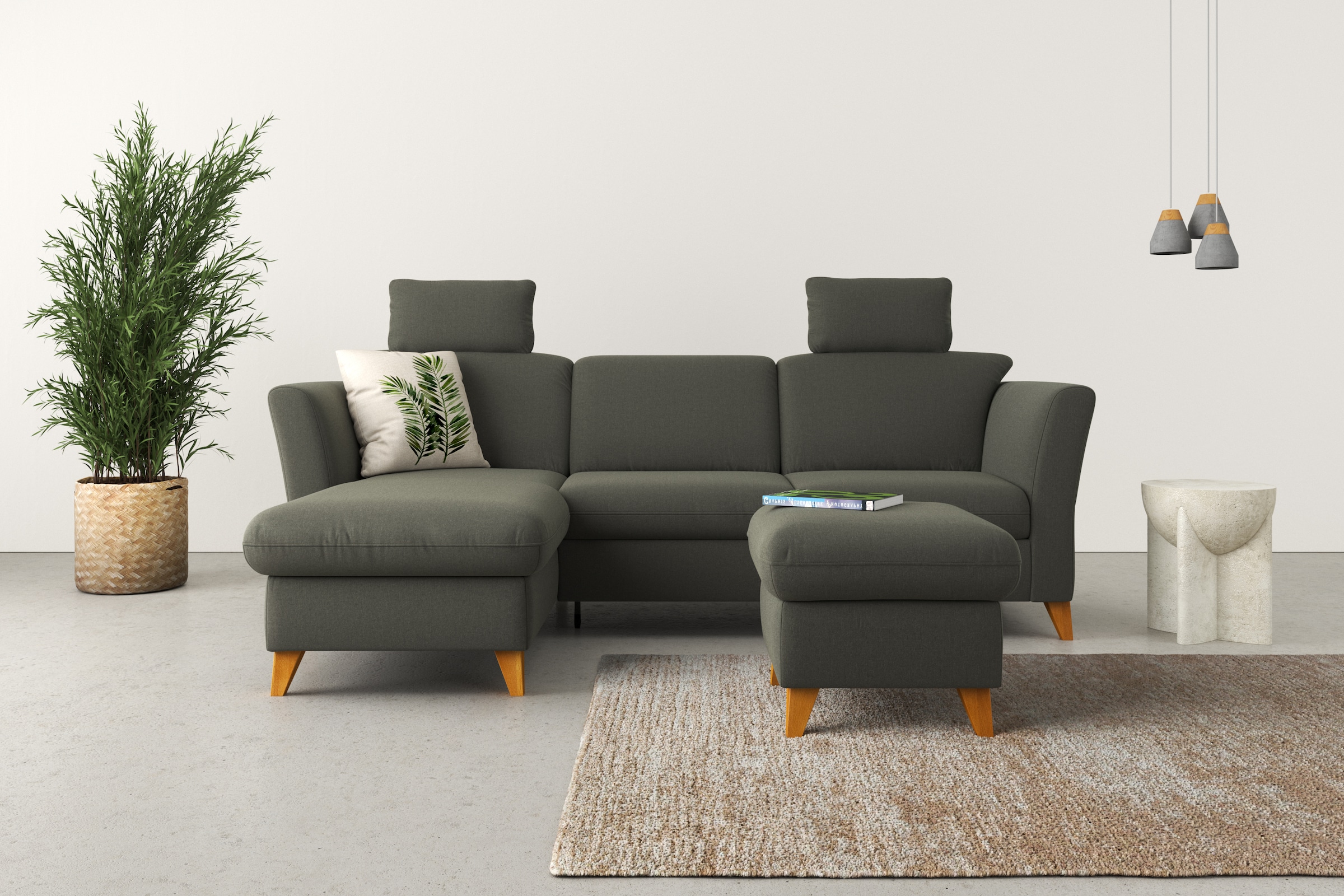 Home affaire Ecksofa "Trelleborg L-Form" Federkern-Polsterung, wahlweise mit Schlaffunktion und Bettkasten
