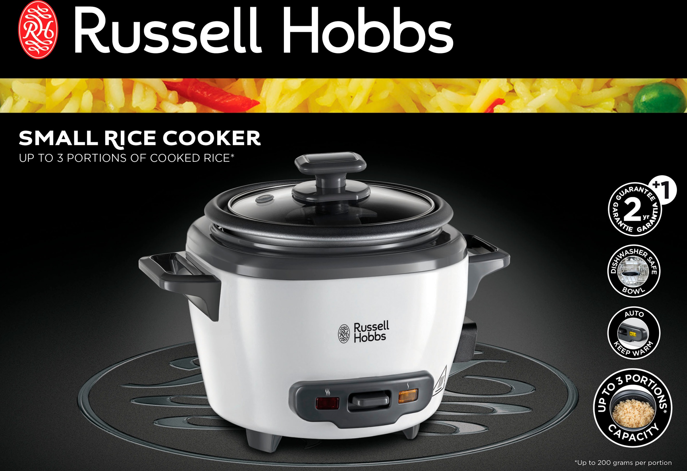 RUSSELL HOBBS Reiskocher »Mini 27020-56«, 0,4 l – Warmhaltefunktion, inkl. Reislöffel & Messbecher