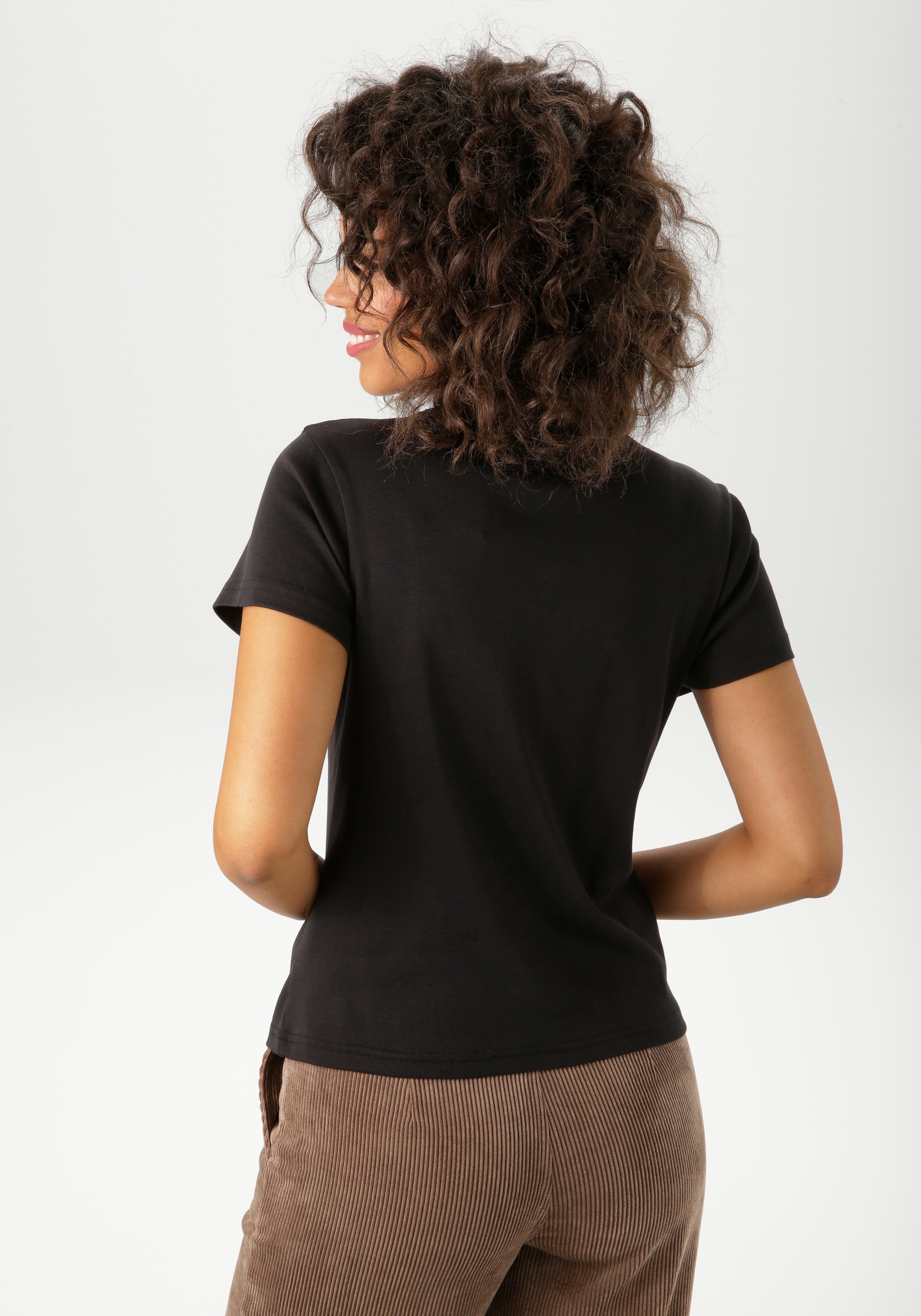 Aniston CASUAL T-Shirt, mit Schleife im Leo-Dessin bedruckt - NEUE KOLLEKTI günstig online kaufen