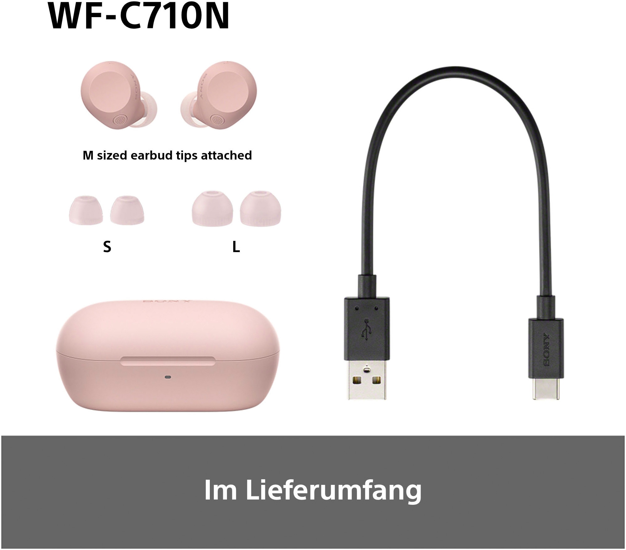 Sony In-Ear-Kopfhörer »WF-C710N«, Bluetooth-A2DP Bluetooth-AVRCP Bluetooth (Audio Video Remote Control Profile)-HFP-HSP, Active Noise Cancelling (ANC)-Freisprechfunktion-Multi-Point-Verbindung-Rauschunterdrückung-Sprachsteuerung