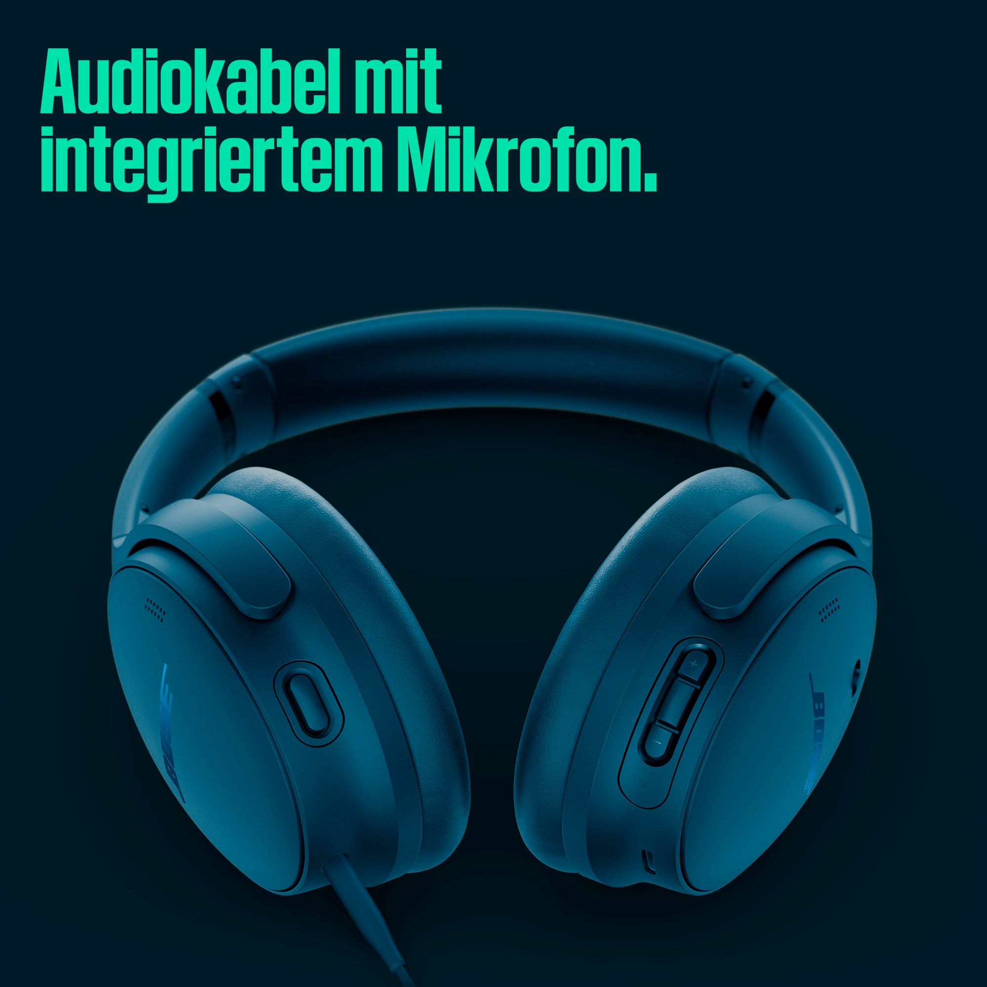 Bose Over-Ear-Kopfhörer »QuietComfort Headphones«, Bluetooth, Transparenzmodus-Multi-Point-Verbindung-Freisprechfunktion-Rauschunterdrückung-Noise-Cancelling, 2 Modi, Anpassbare Einstellungen, Audiokabel mit integriertem Mikrofon