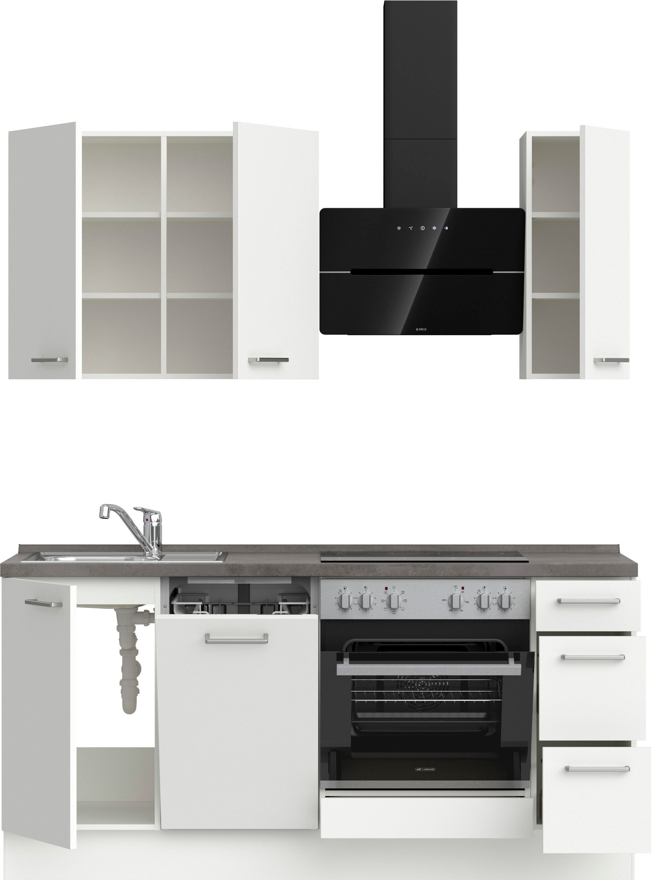 nobilia® Küchenzeile »"Touch II"«, vormontiert, Ausrichtung wählbar, Breite 180 cm, wahlw. mit E-Geräten