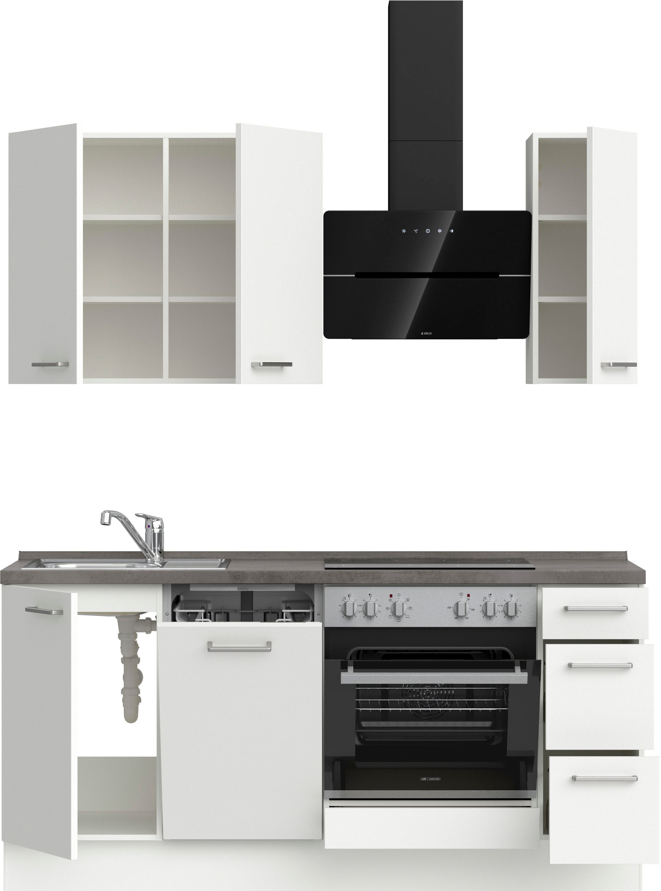 Thumbnail - nobilia Küchenzeile ""Touch II"" vormontiert, Ausrichtung wählbar, Breite 180 cm, wahlw. mit E-Geräten