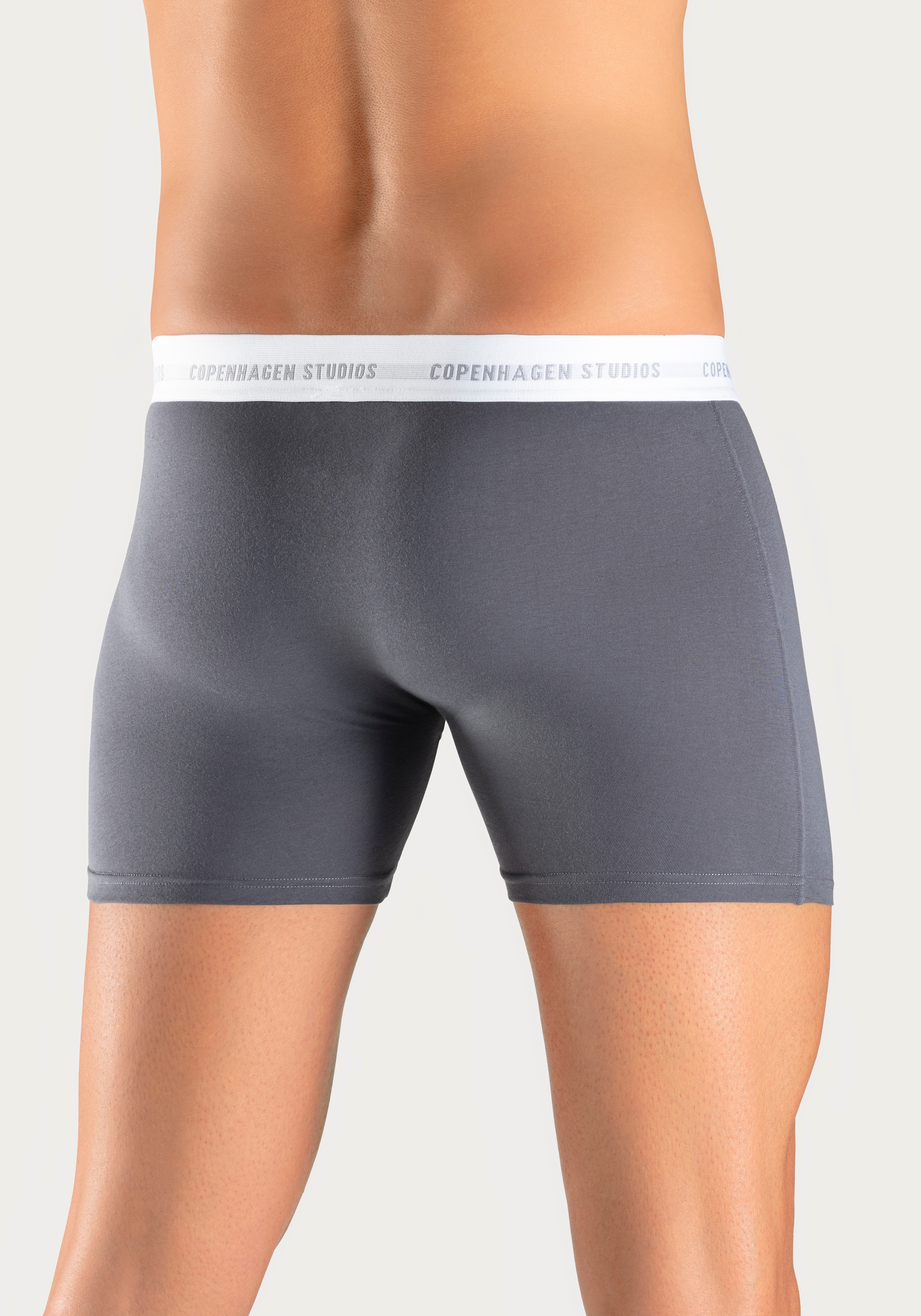 Thumbnail - Copenhagen Studios Langer Boxer "Boxershorts für Herren" Packung, 3er-Pack, 3 Stk. tlg., mit längerem Bein und Logobund