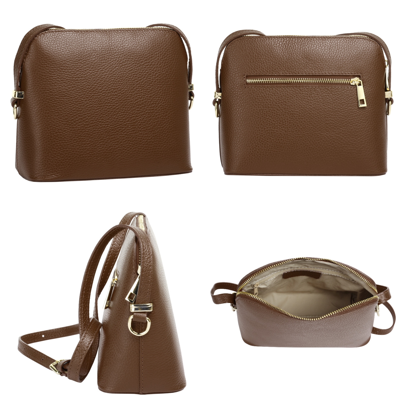 Cluty Umhängetasche, echt Leder, Made in Italy