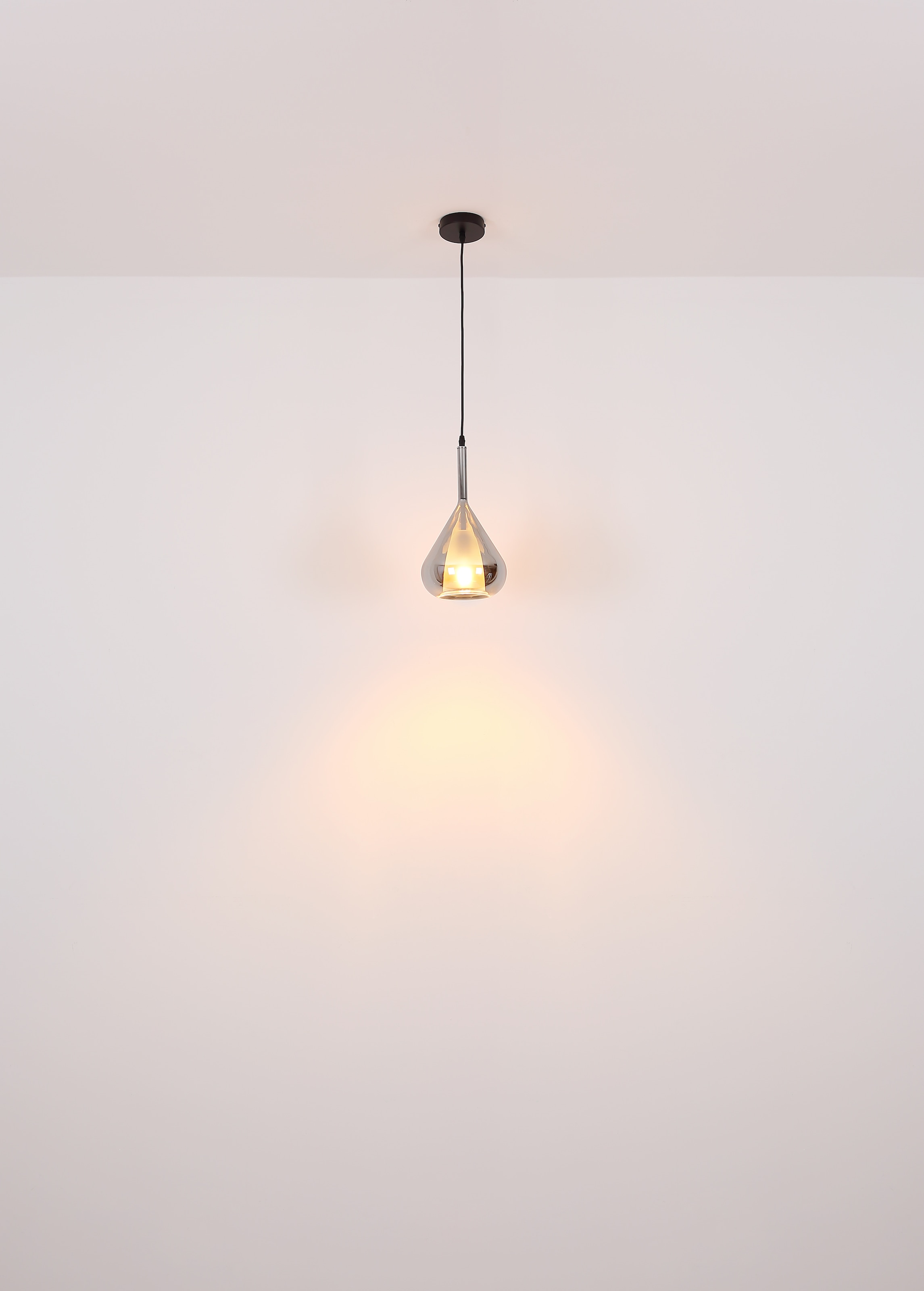 GLOBO LIGHTING Hängeleuchte »GEEKY«, Leuchtmittel E27 | ohne Leuchtmittel, Hängelampe/Glas rauchfarben/Höhe kürzbar/Wohnzimmer