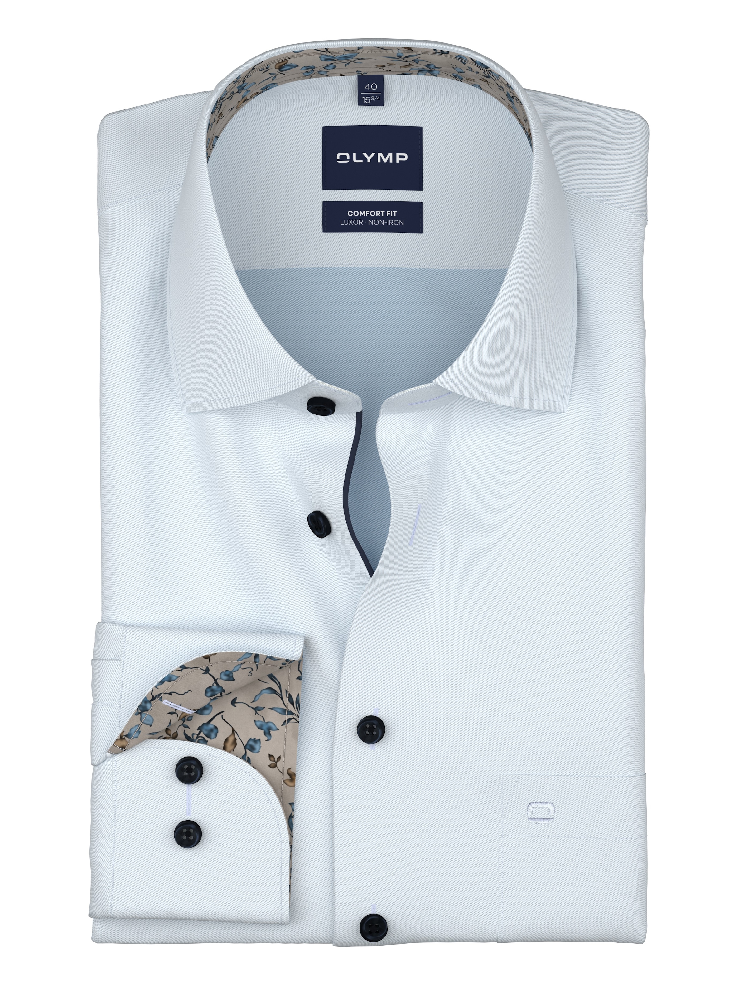 OLYMP Langarmhemd "Luxor" Businesshemd, New-Kentkragen, Comfort Fit