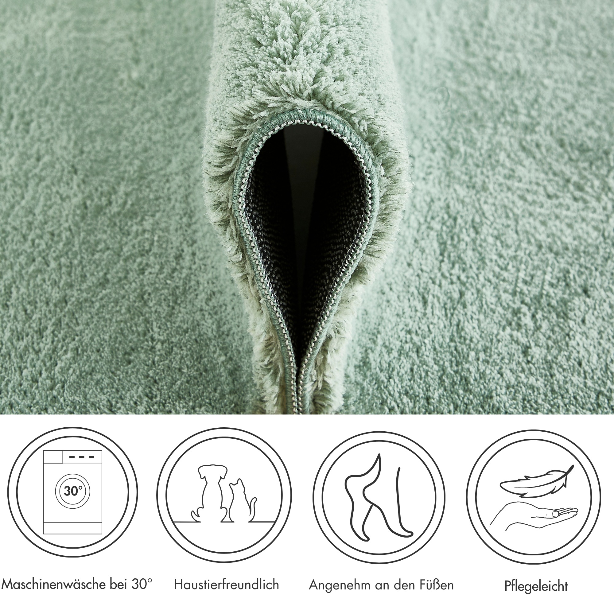 Thumbnail - Andiamo Badematte "Arezzo" Höhe 16 mm rutschhemmend beschichtet fußbodenheizungsgeeignet schnell trocknend Uni Farben, ...