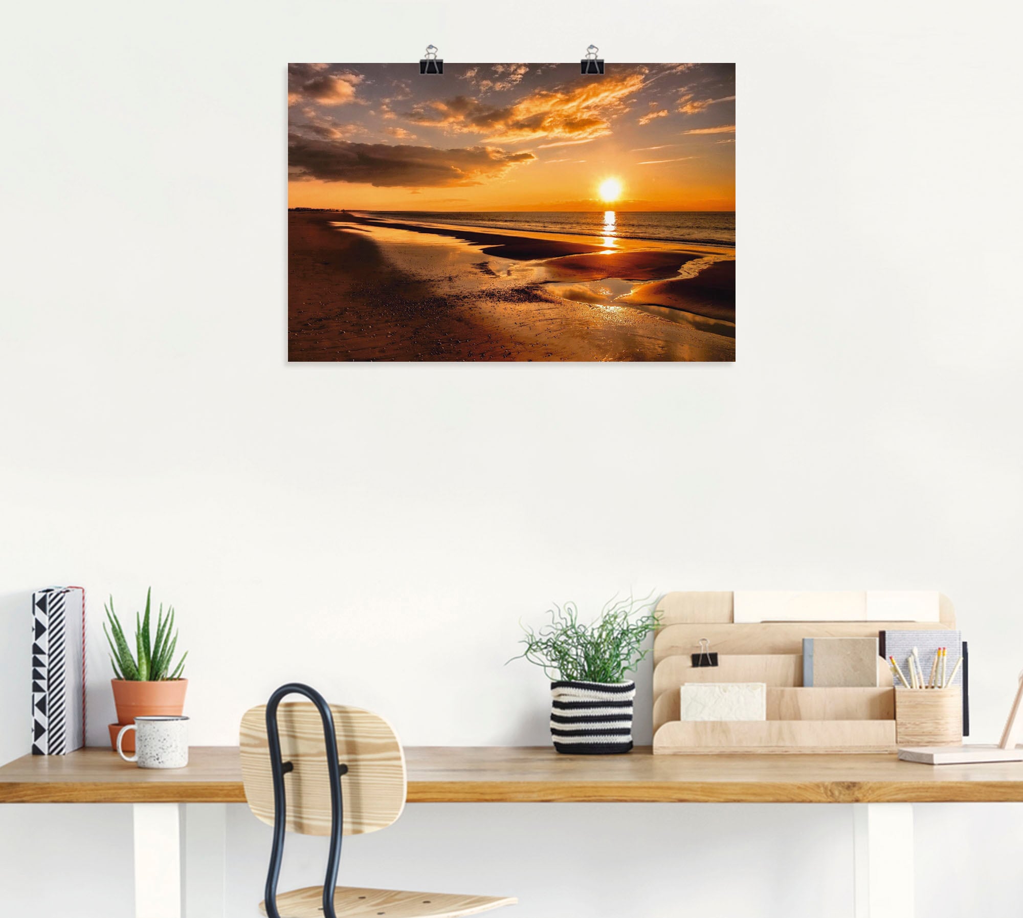 Artland Wandbild »Sonnenuntergang am Mittelmeer«, Strand, (1 St.), als Leinwandbild, Poster, Wandaufkleber in verschied. Größen