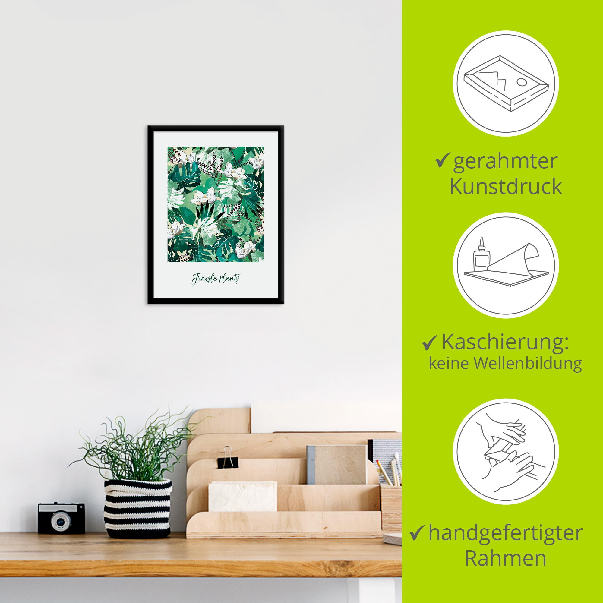 Artland Wandbild »Dschungelpflanzen«, Sprüche & Texte, (1 St.)